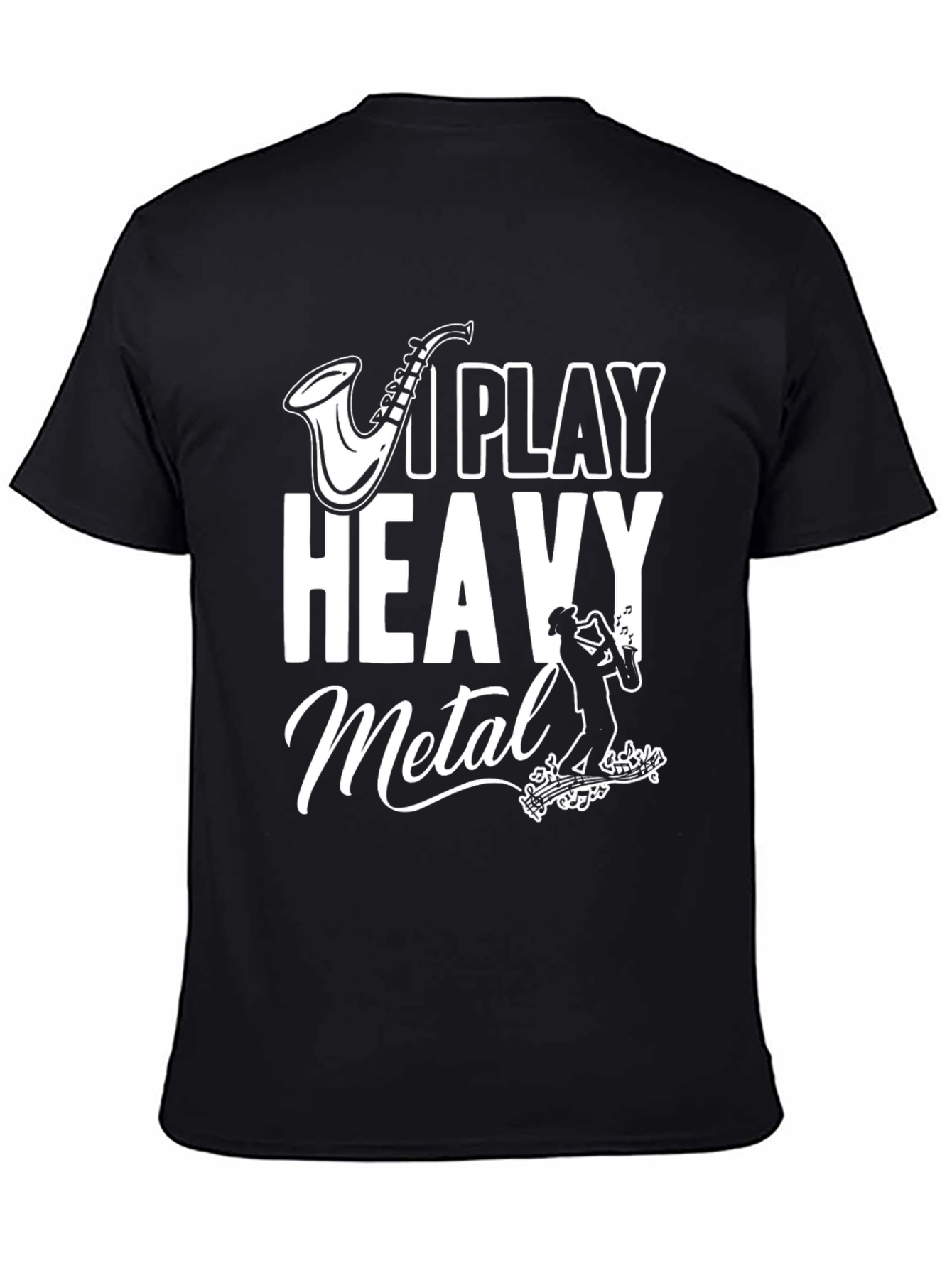 I Play Heavy Metal T-Shirt - Saxophone Graphic Tee