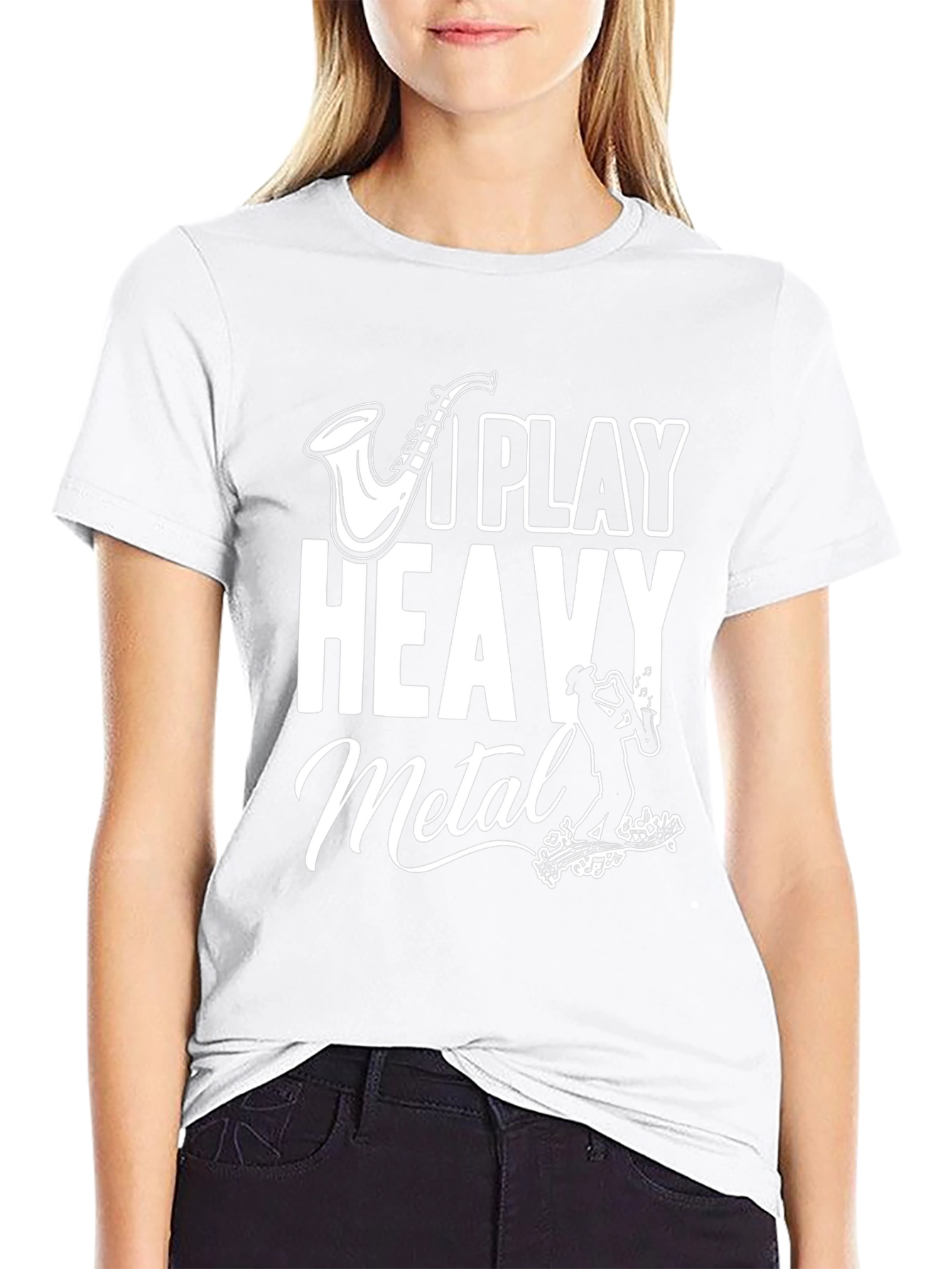 I Play Heavy Metal T-Shirt - Saxophone Graphic Tee