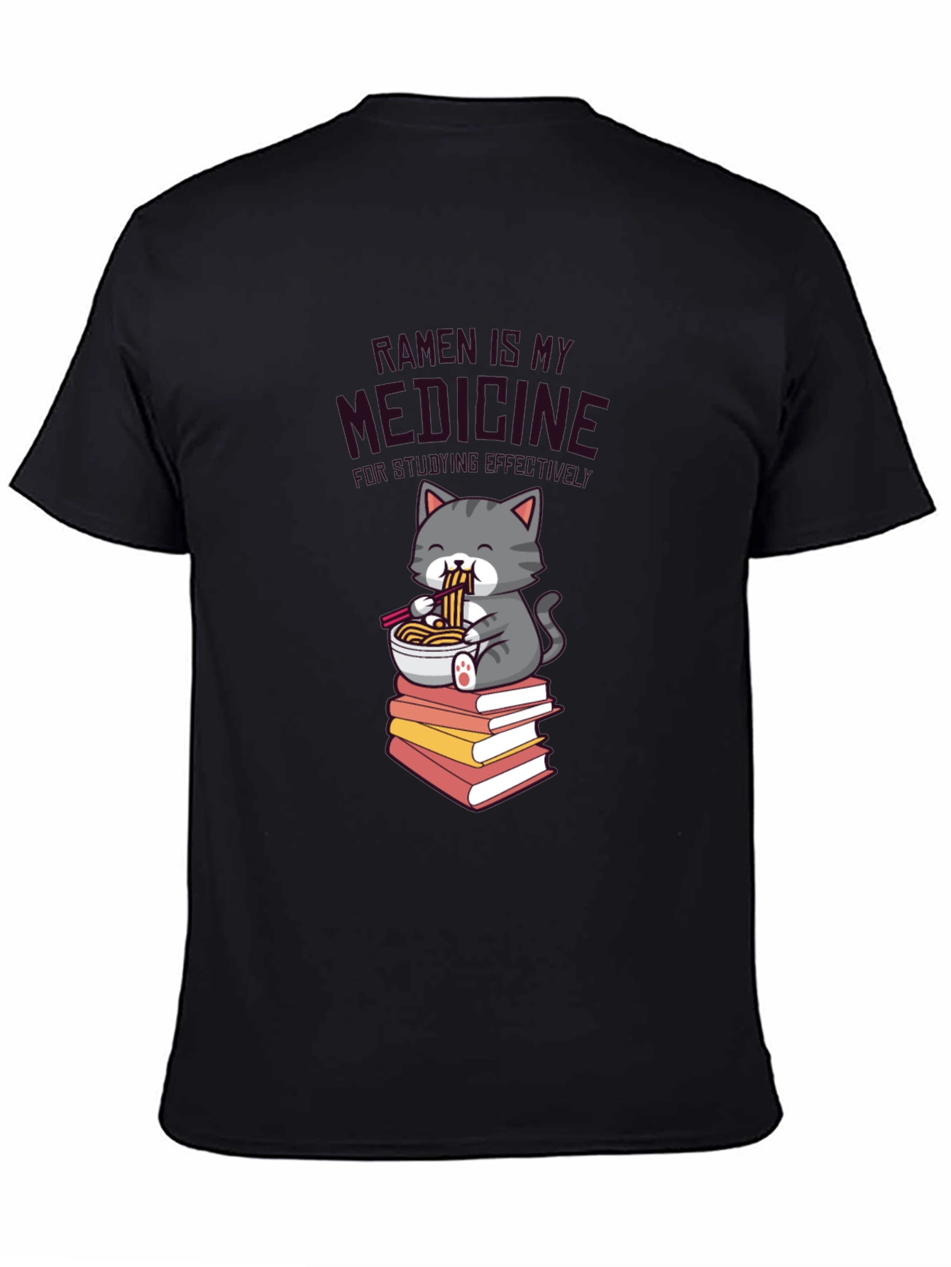 Ramen is My Medicine T-Shirt - Cute Cat Design