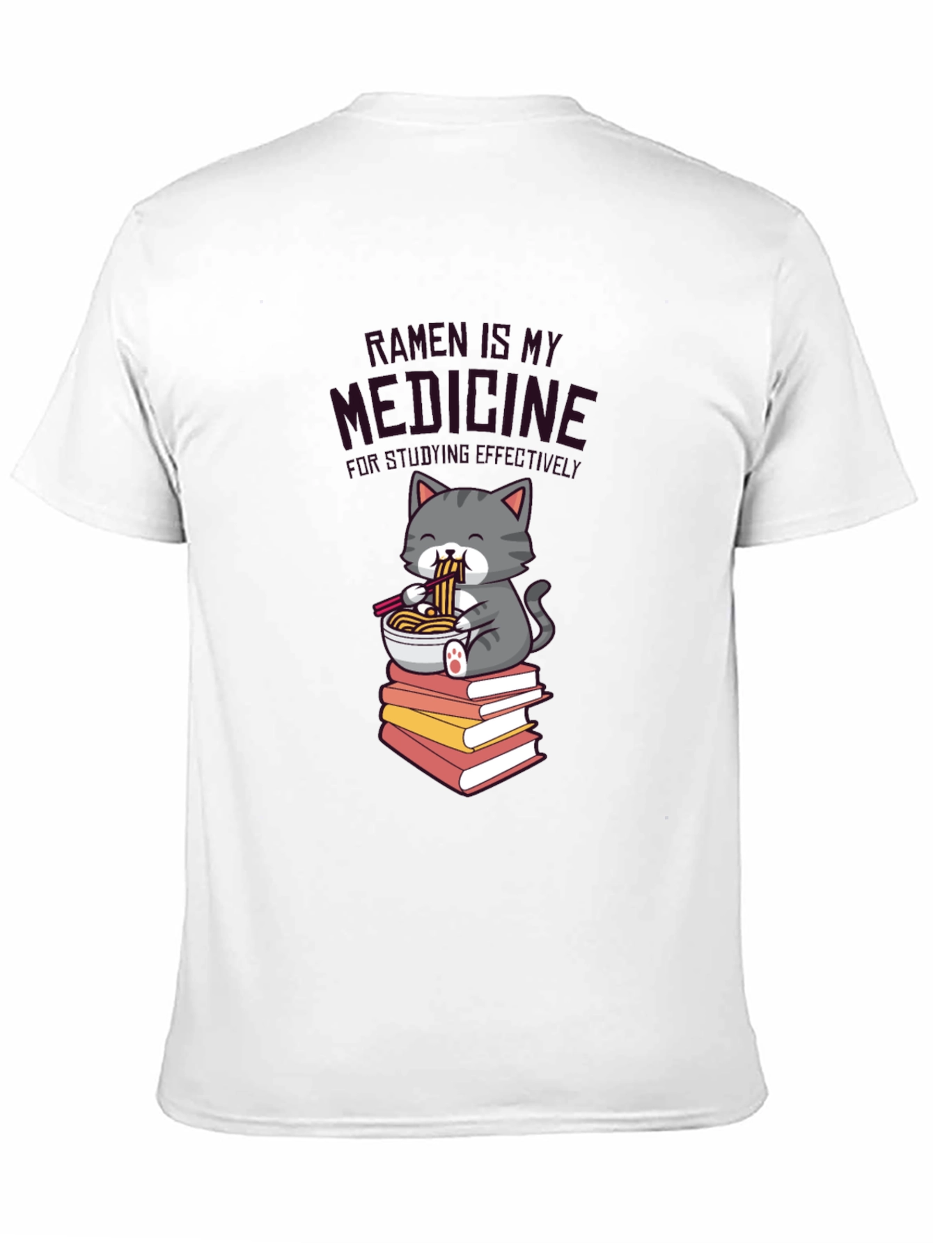 Ramen is My Medicine T-Shirt - Cute Cat Design