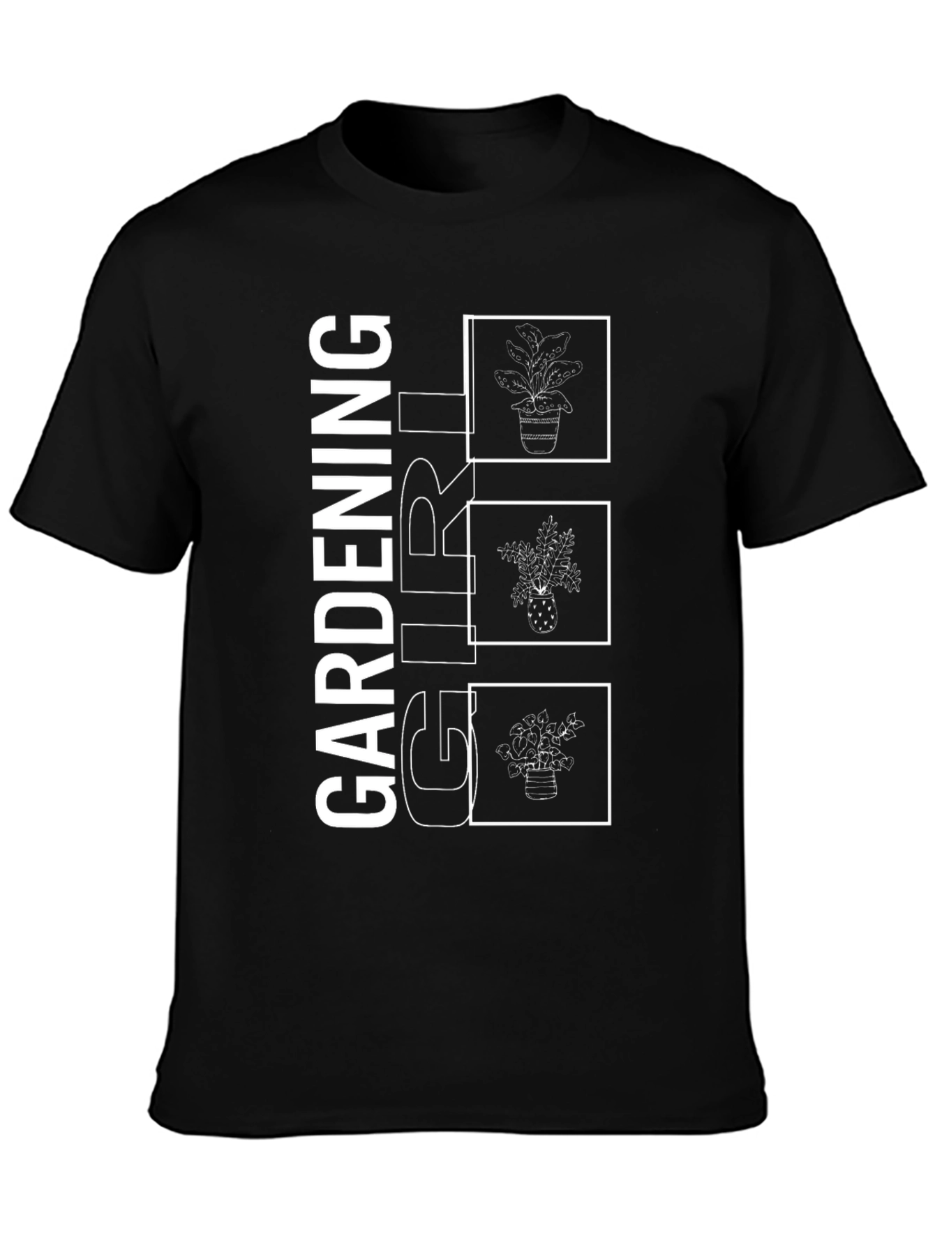 Gardening Girl Graphic Tee - Black Cotton T-Shirt