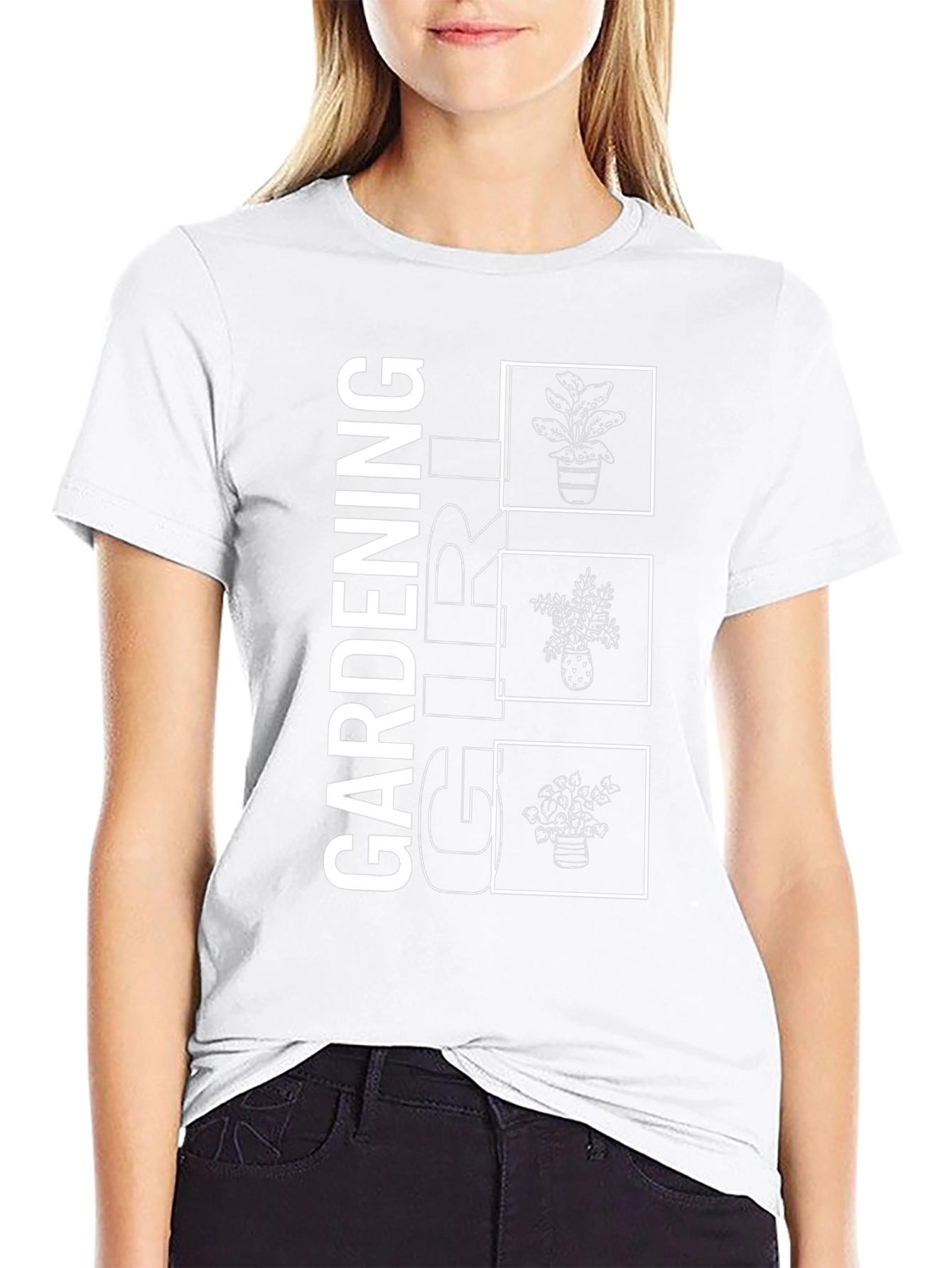 Gardening Girl Graphic Tee - Black Cotton T-Shirt