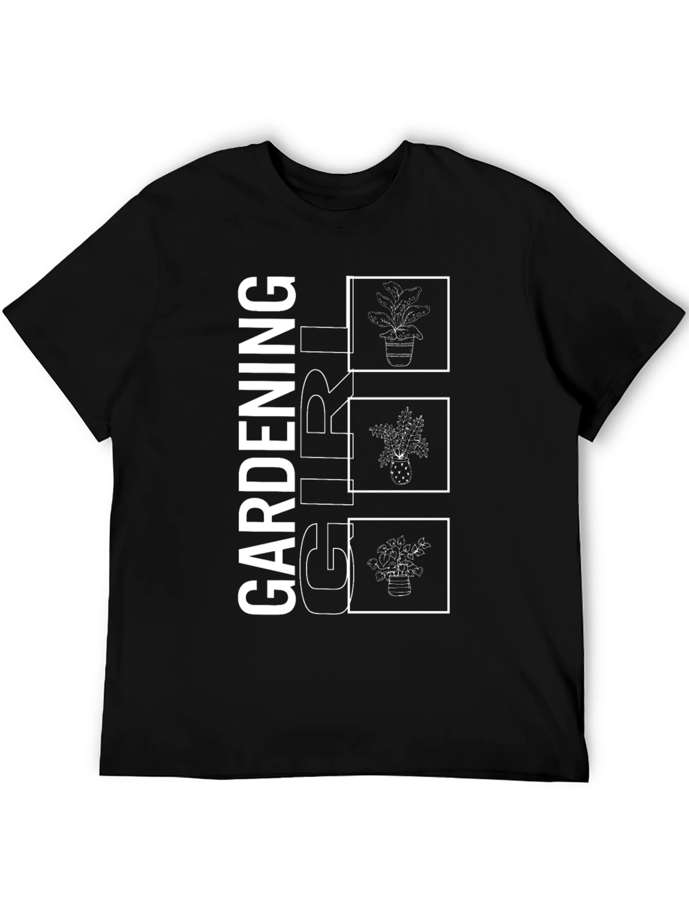 Gardening Girl Graphic Tee - Black Cotton T-Shirt