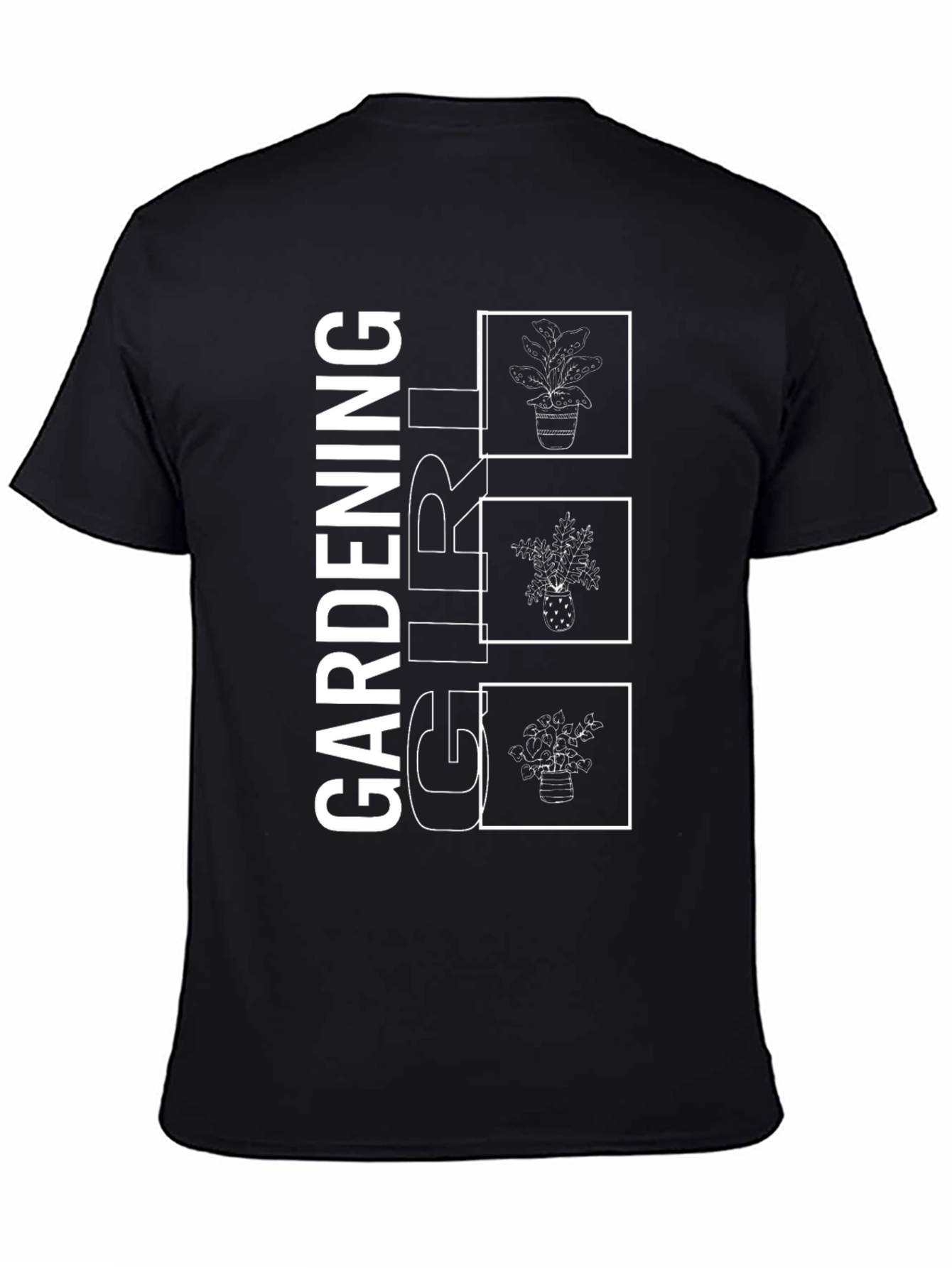 Gardening Girl Graphic Tee - Black Cotton T-Shirt