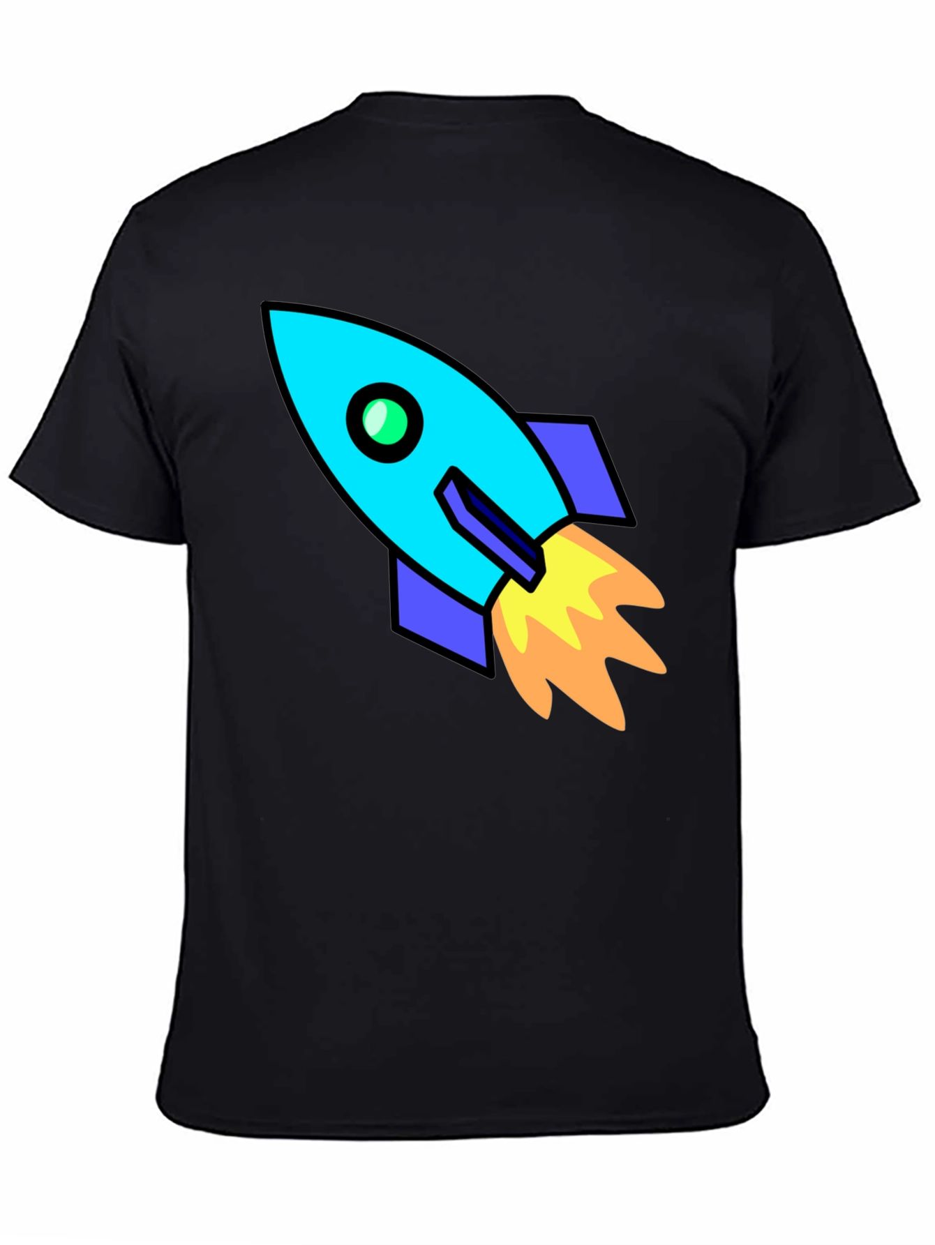 Rocket Ship Graphic Black T-Shirt