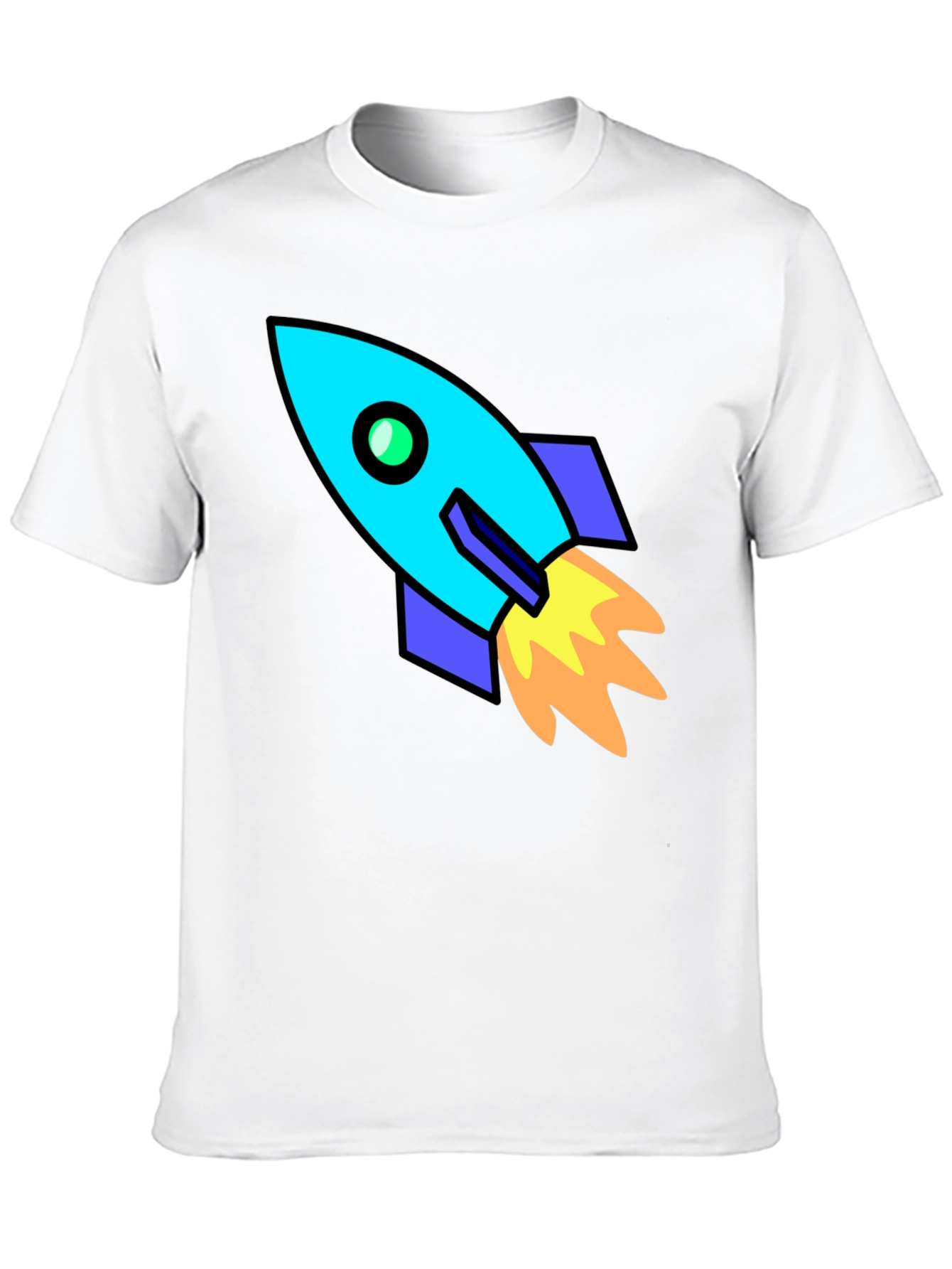 Rocket Ship Graphic Black T-Shirt