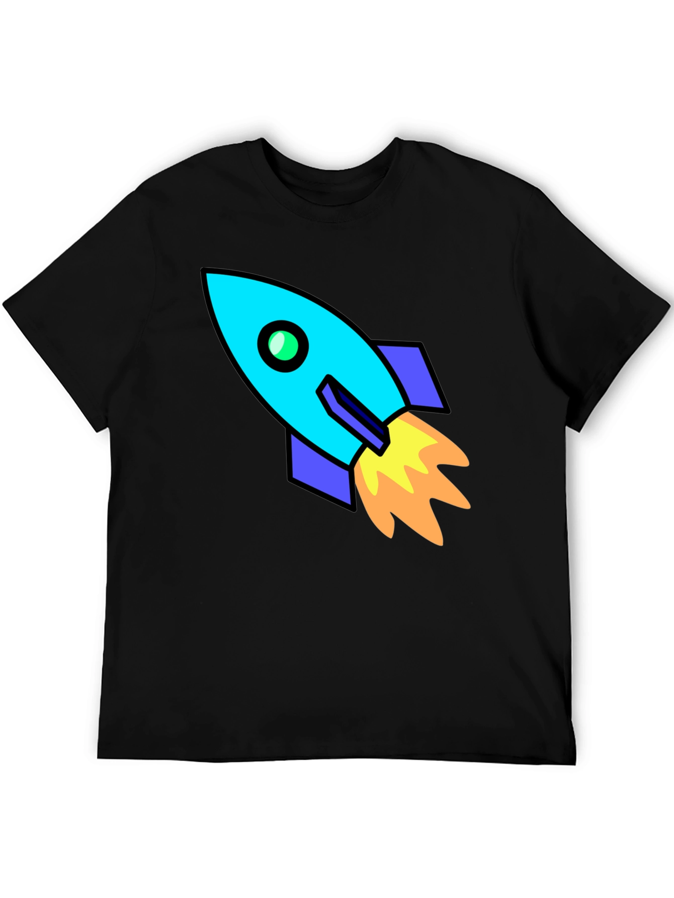 Rocket Ship Graphic Black T-Shirt