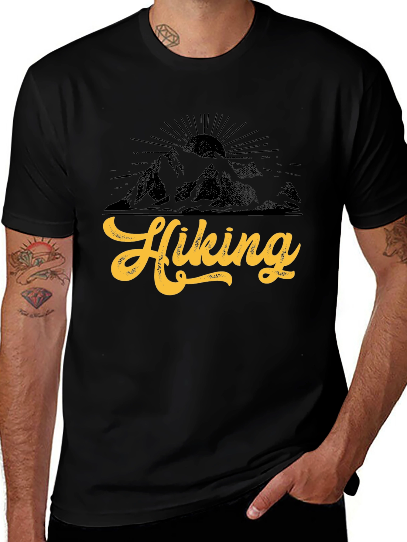 Hiking Graphic Black T-Shirt