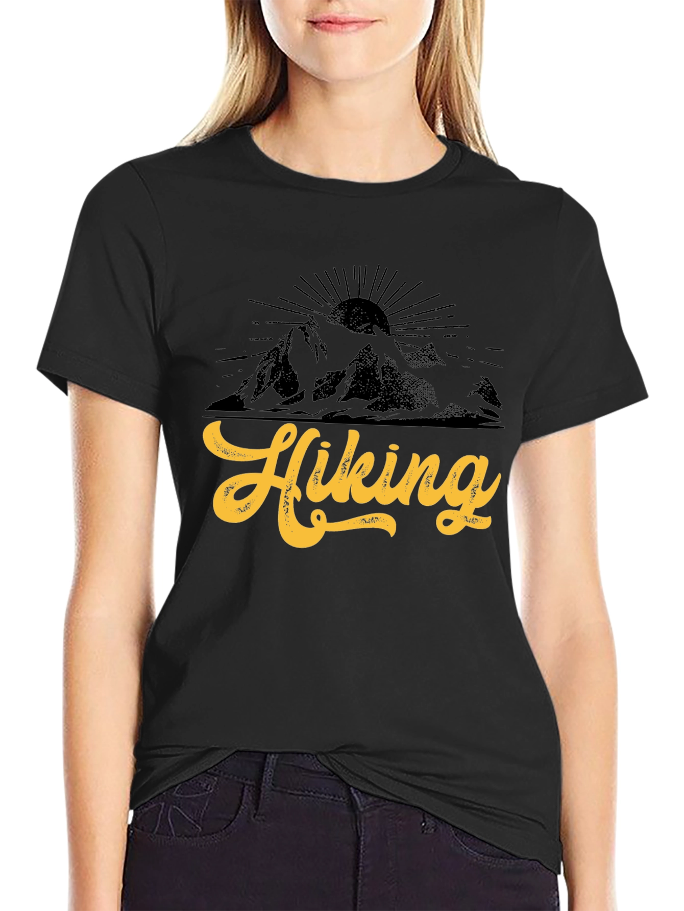 Hiking Graphic Black T-Shirt
