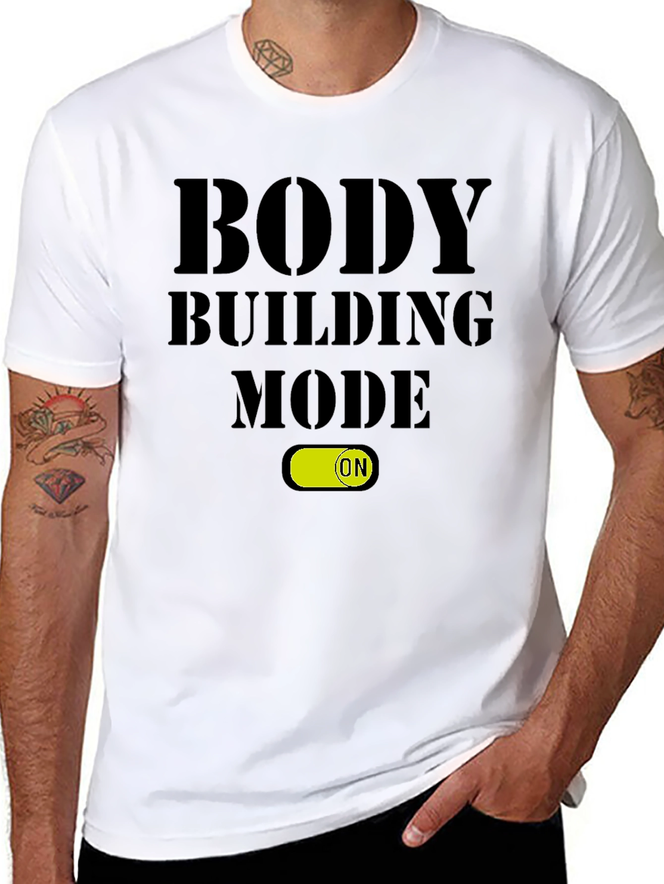Body Building Mode ON Black T-Shirt