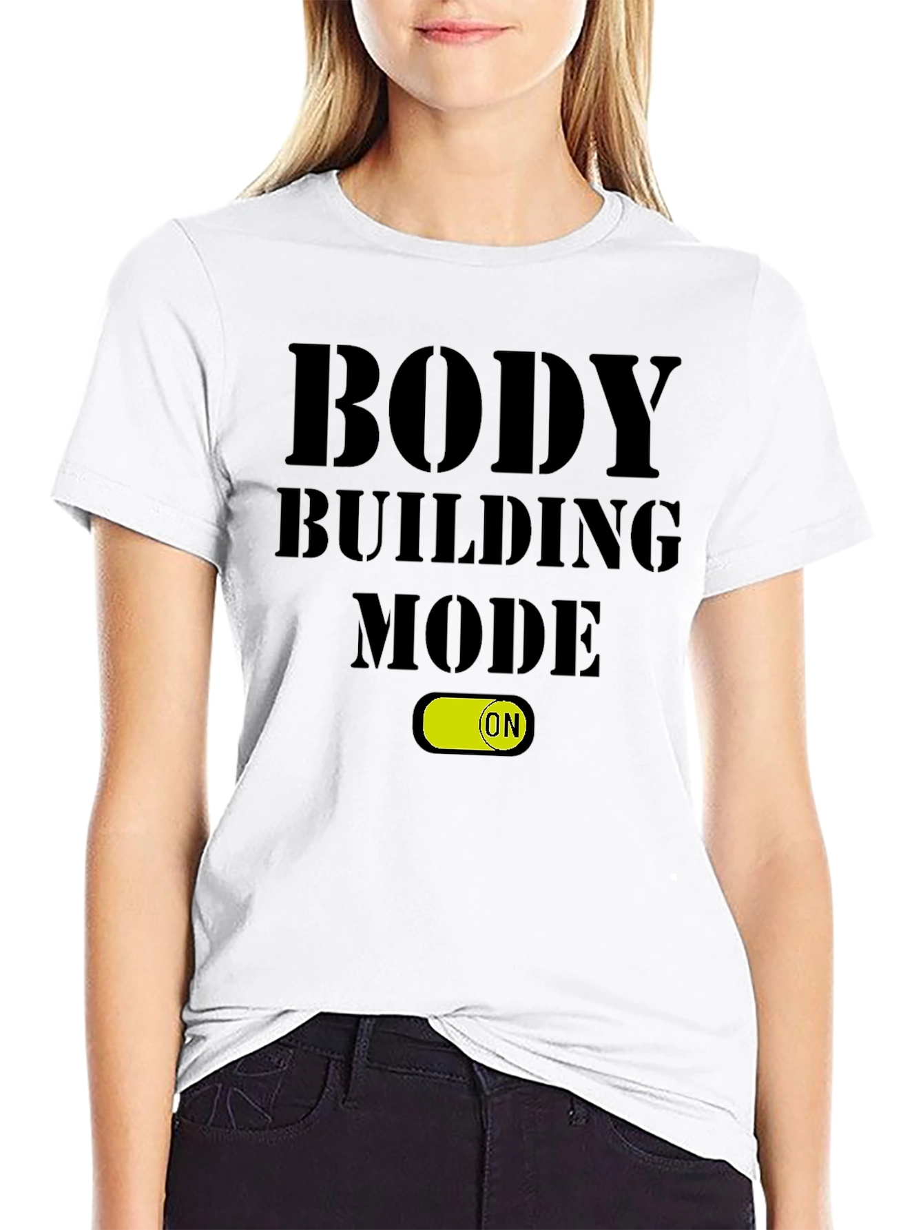 Body Building Mode ON Black T-Shirt