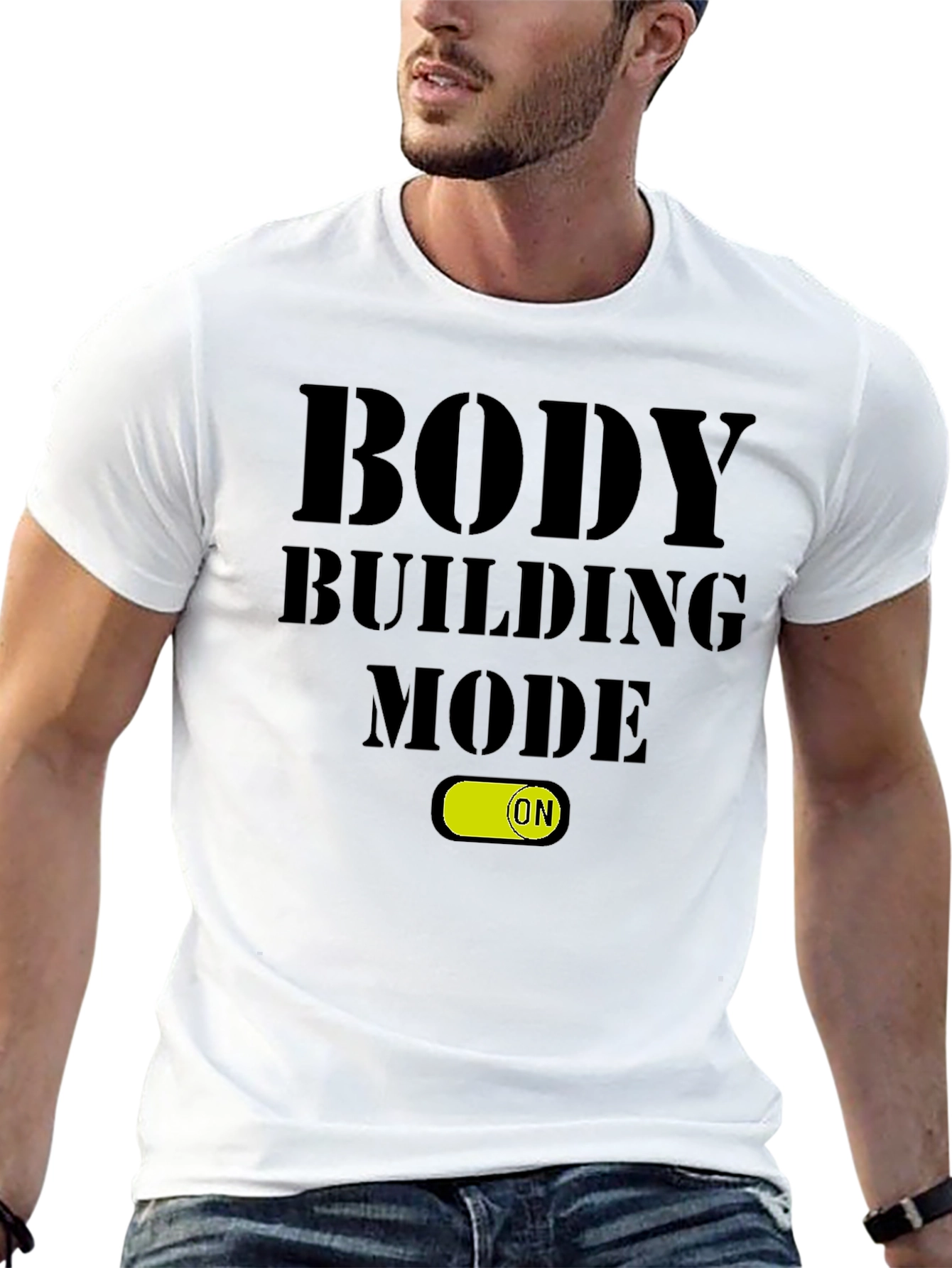 Body Building Mode ON Black T-Shirt