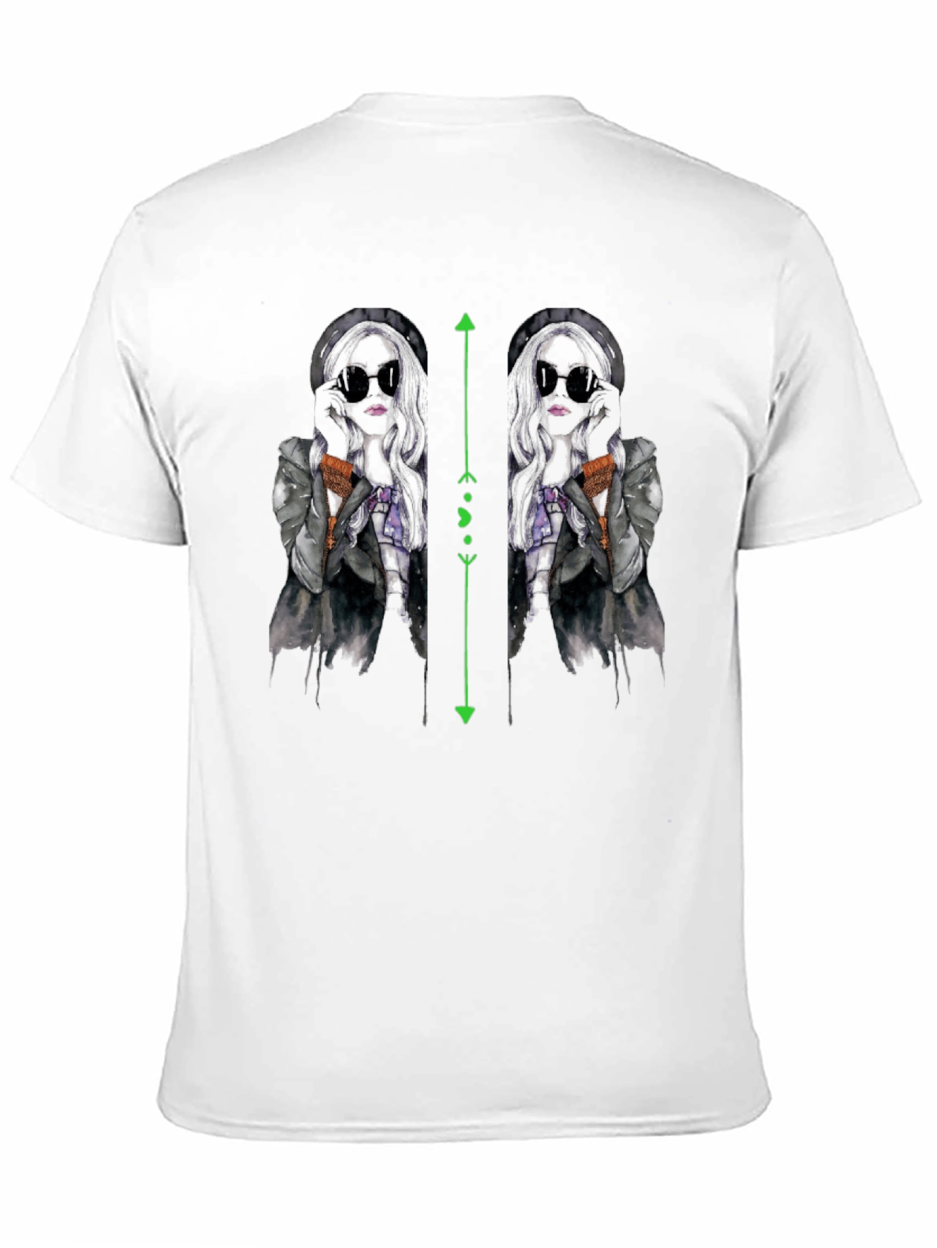 Black T-Shirt with Unique Fashion Illustration