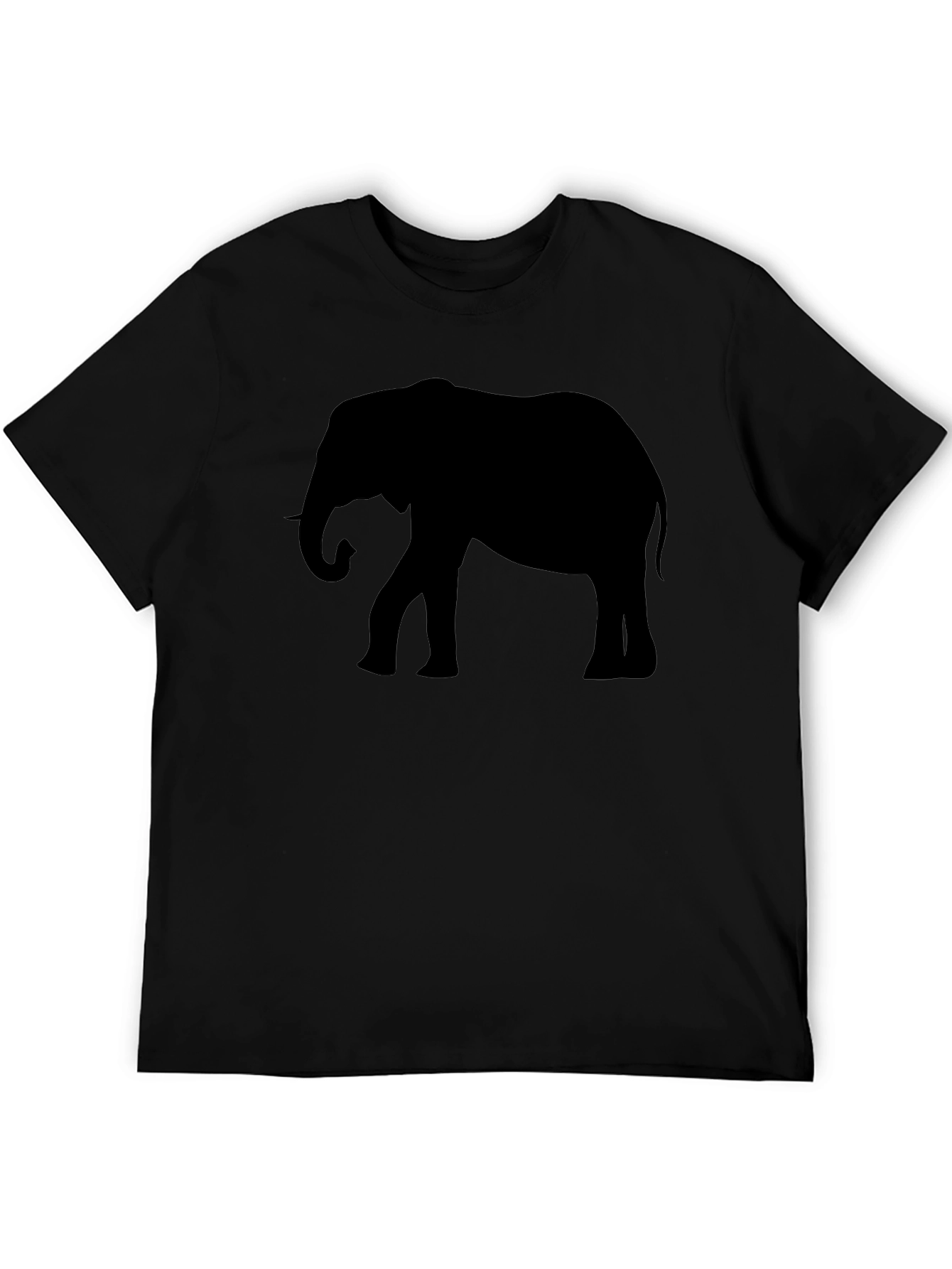 Elephant Silhouette Black Graphic Tee