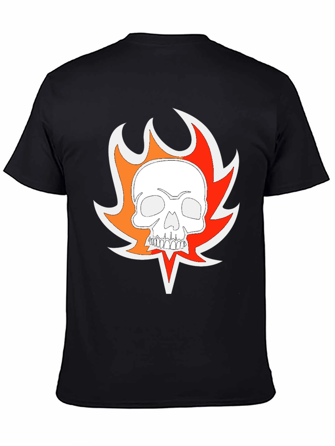 Fiery Skull Graphic T-Shirt - Mens Black Tee