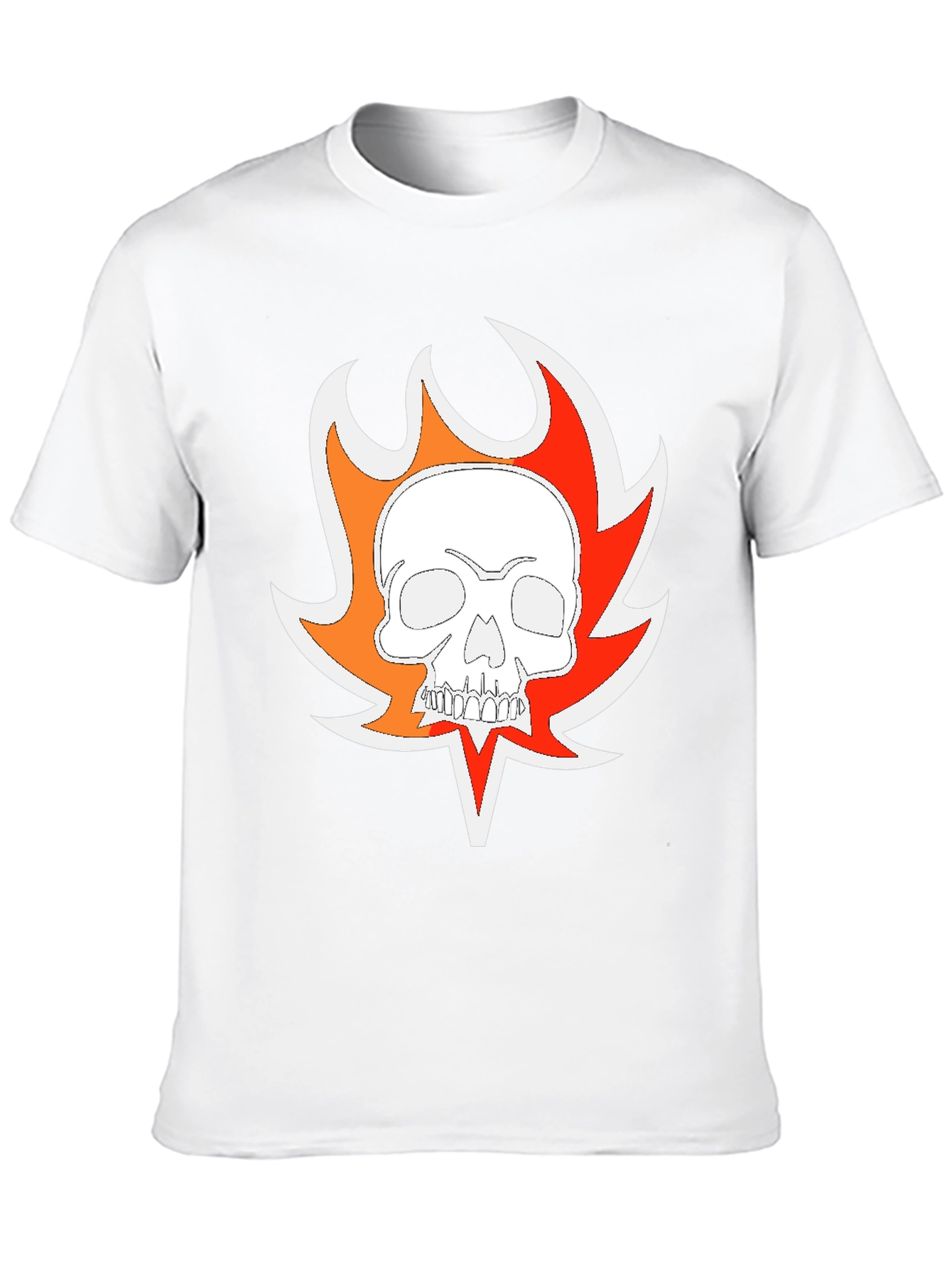 Fiery Skull Graphic T-Shirt - Mens Black Tee