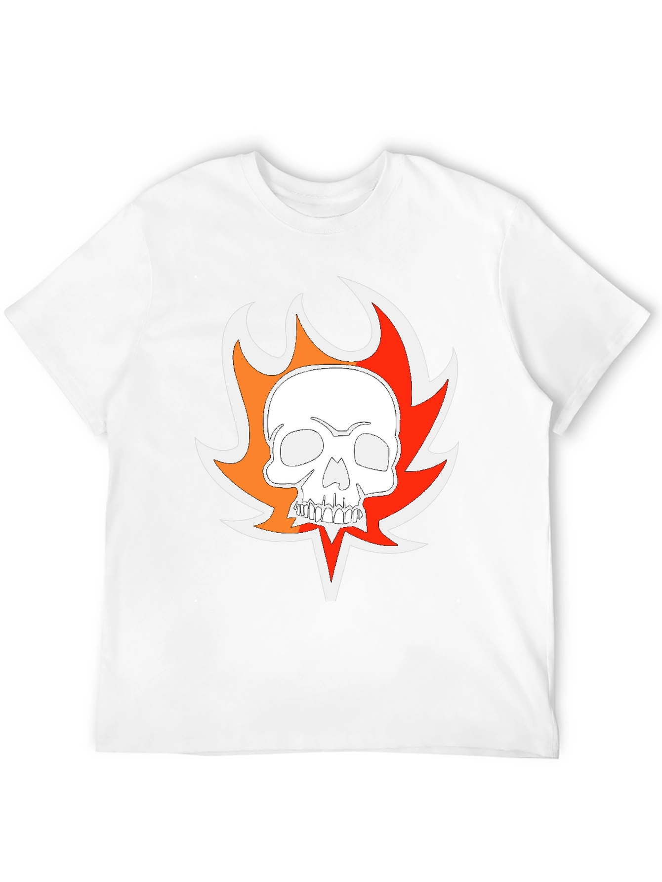 Fiery Skull Graphic T-Shirt - Mens Black Tee