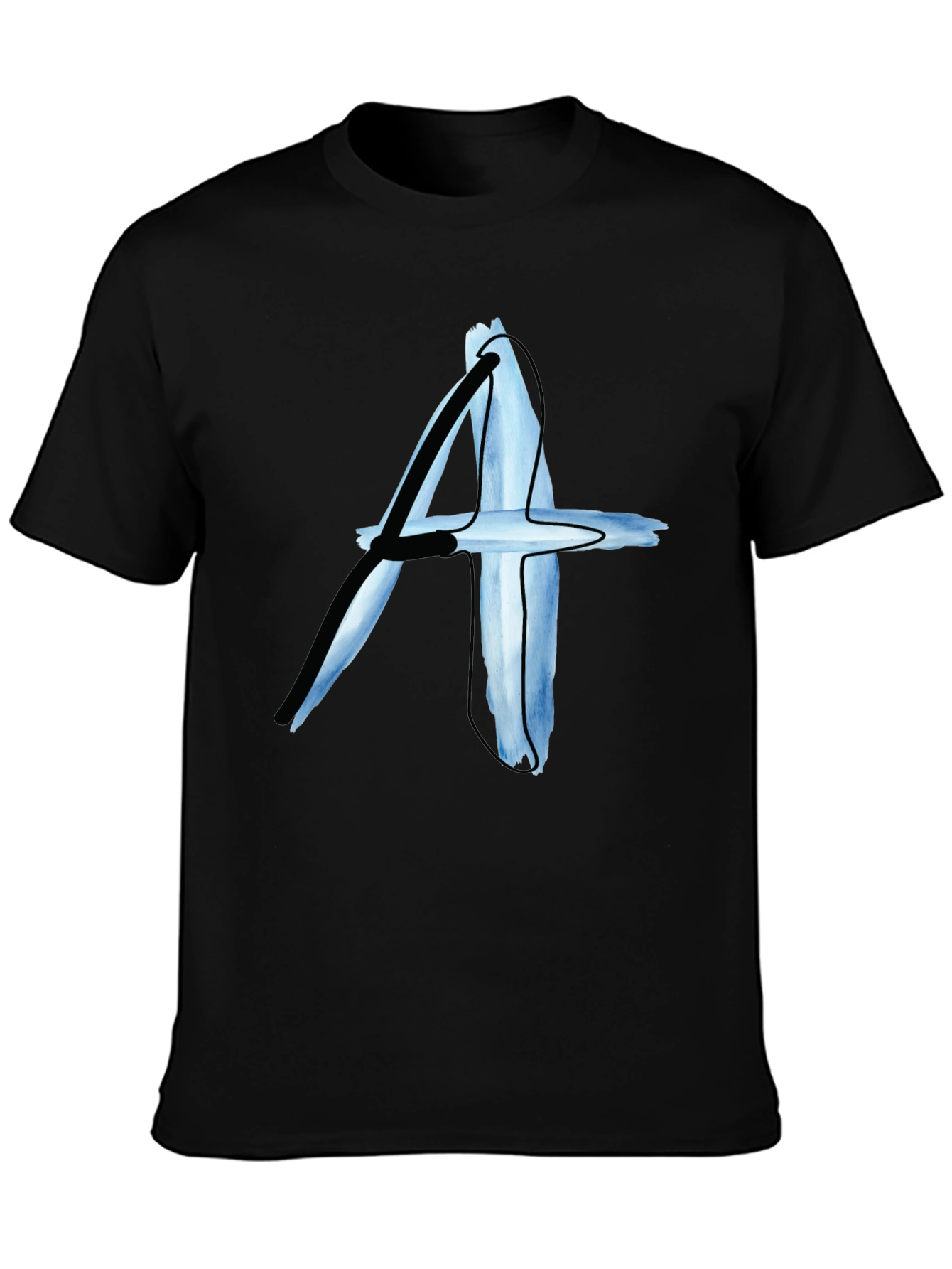 Abstract A Graphic Print Black T-Shirt