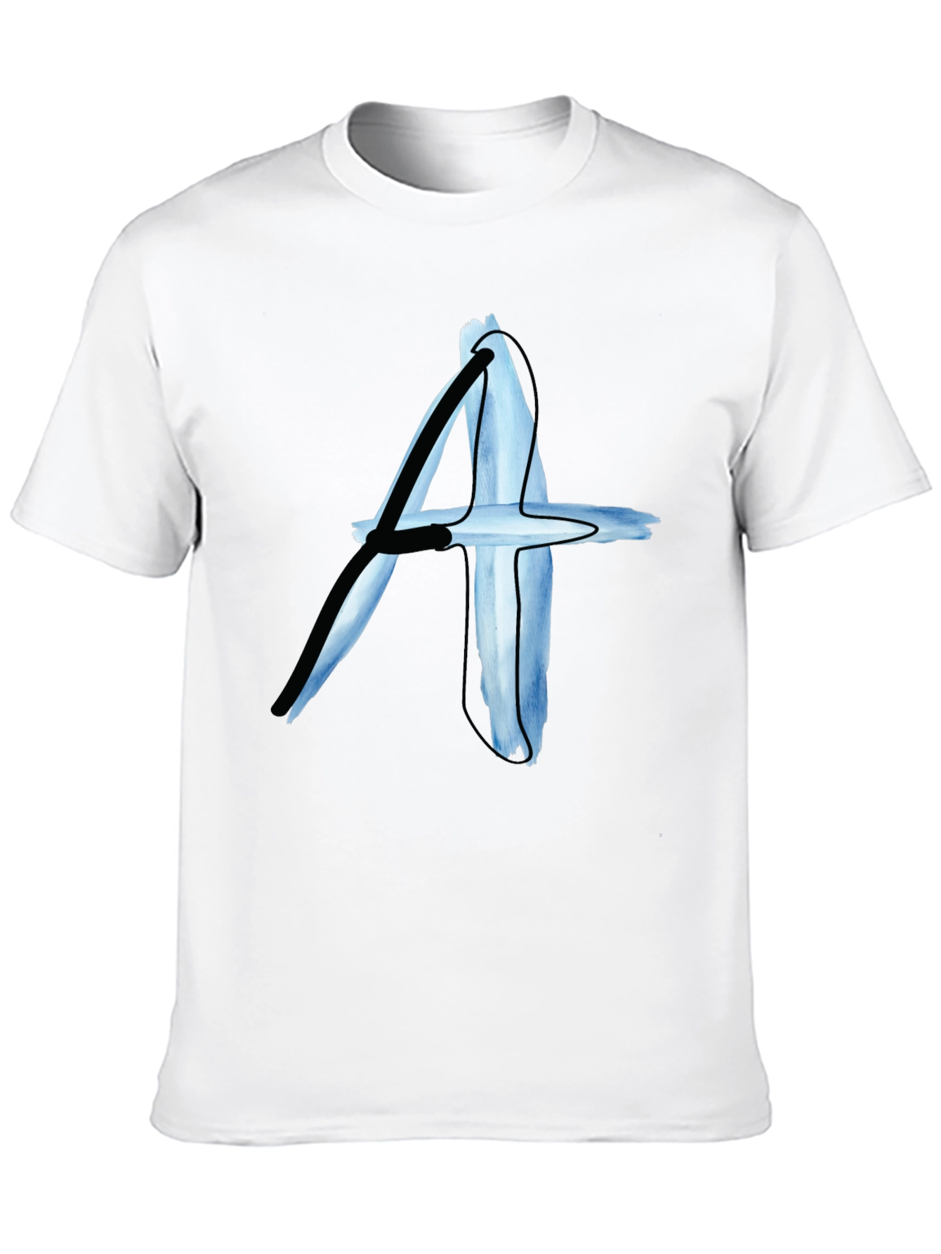 Abstract A Graphic Print Black T-Shirt