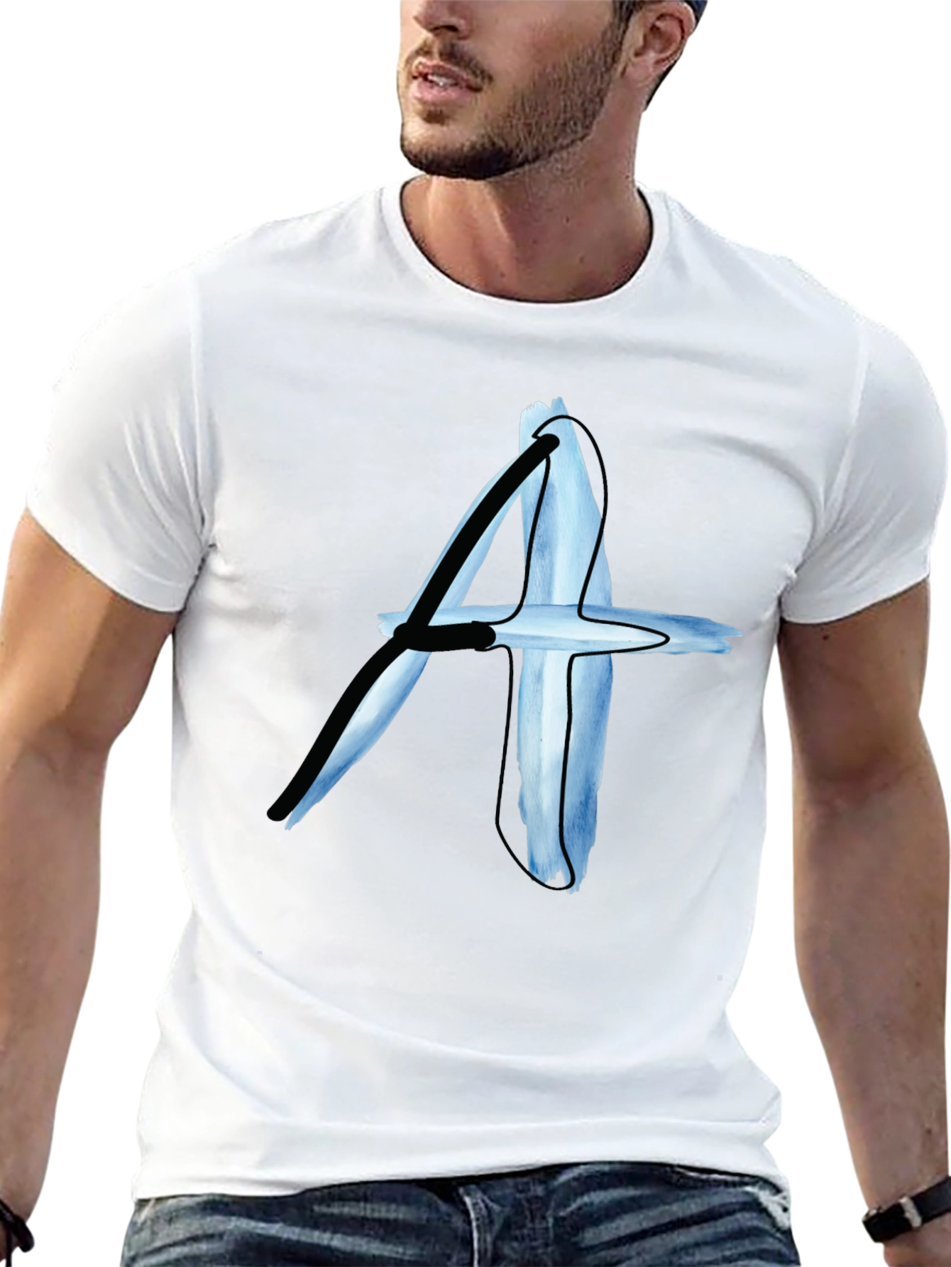 Abstract A Graphic Print Black T-Shirt