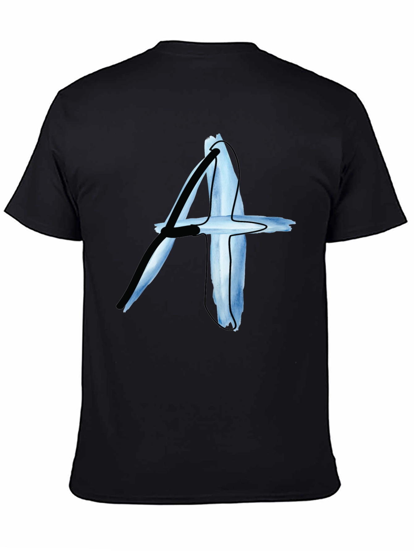 Abstract A Graphic Print Black T-Shirt