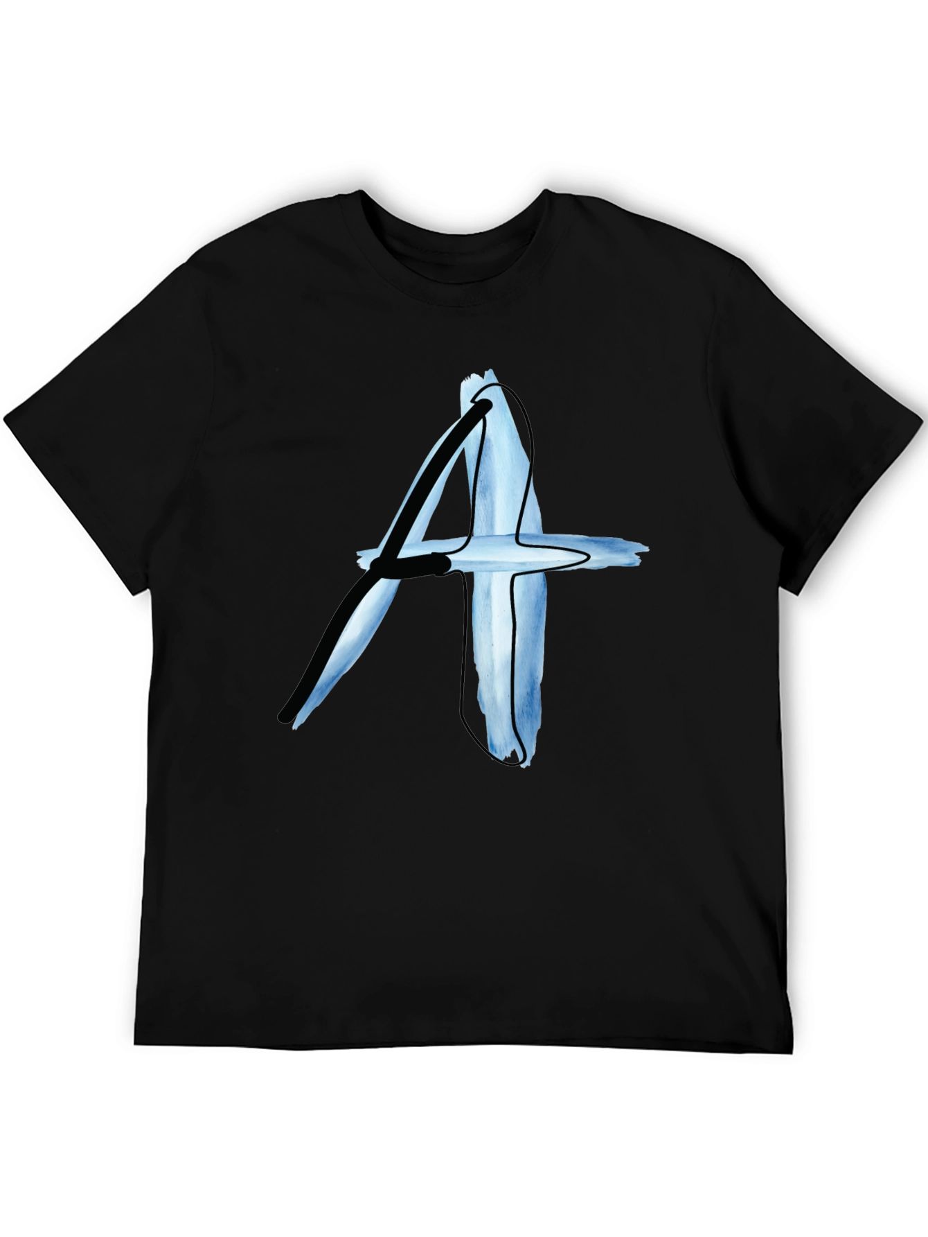 Abstract A Graphic Print Black T-Shirt