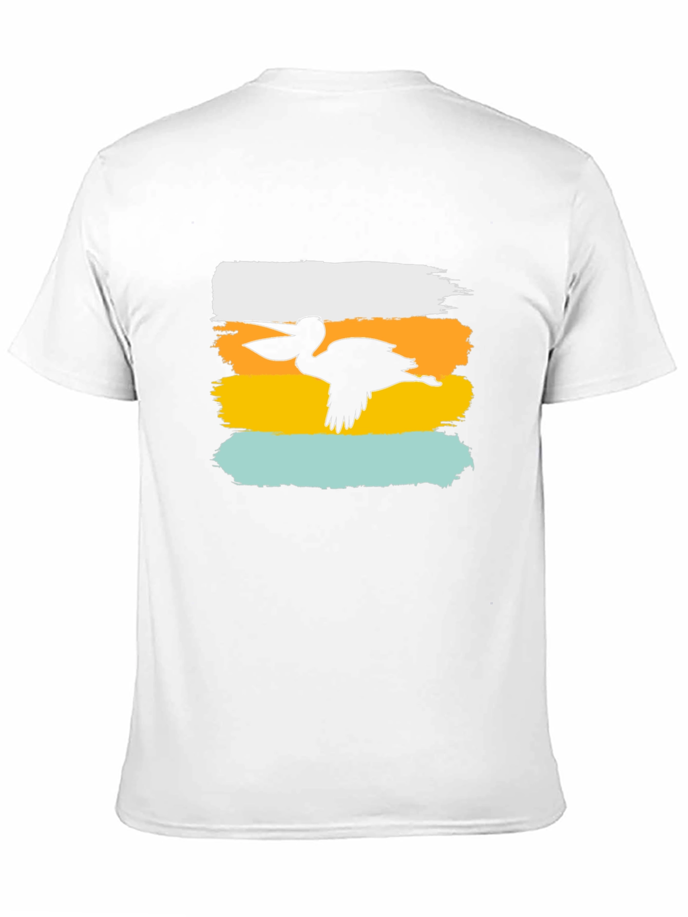 Pelican Silhouette Graphic Tee - Brush Stroke Design