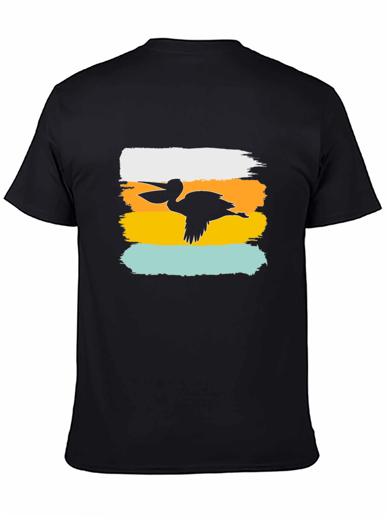 Pelican Silhouette Graphic Tee - Brush Stroke Design