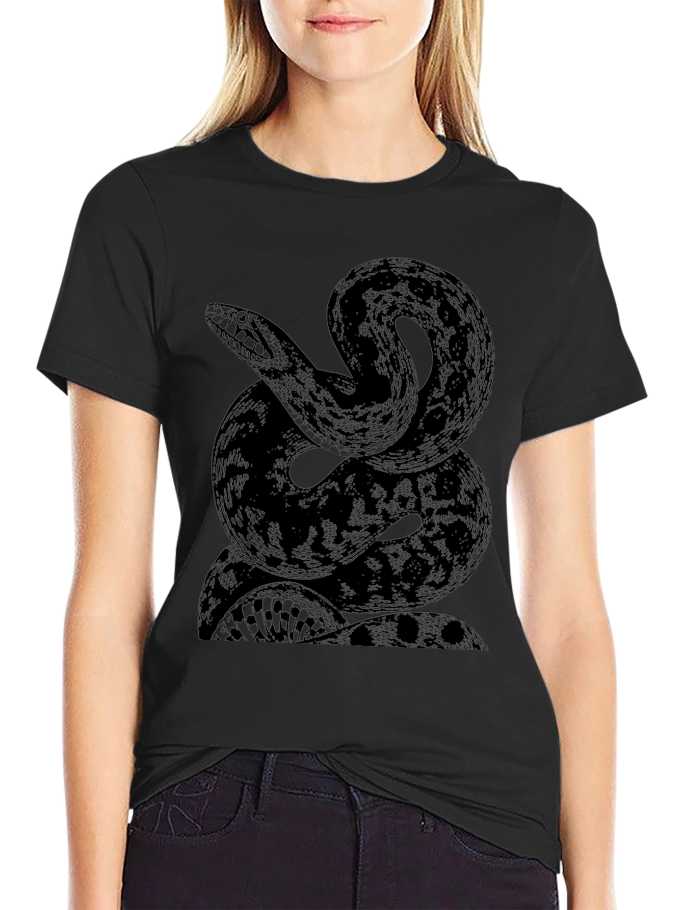 Black Snake Graphic Tee - Stylish Mens T-Shirt