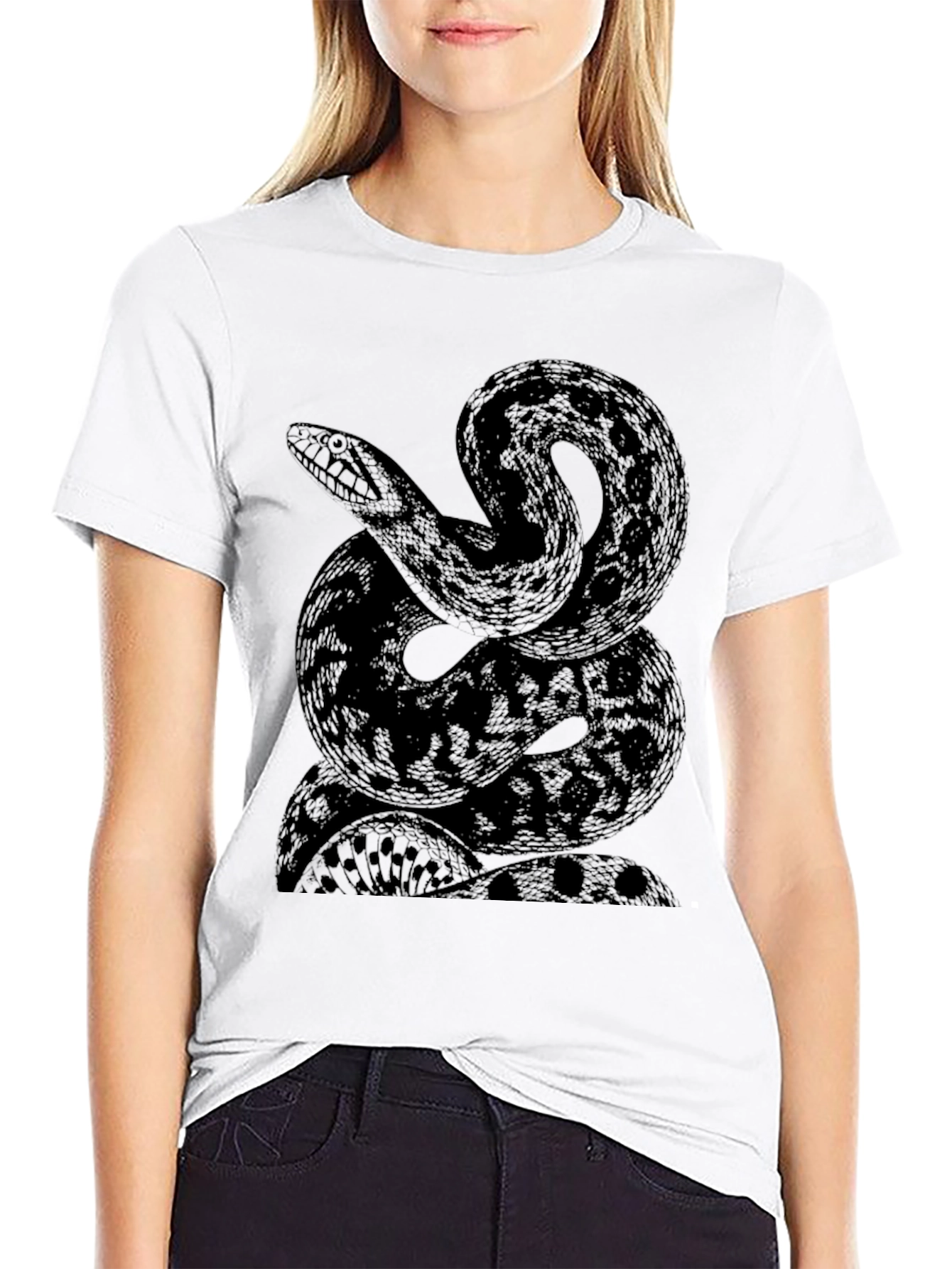 Black Snake Graphic Tee - Stylish Mens T-Shirt