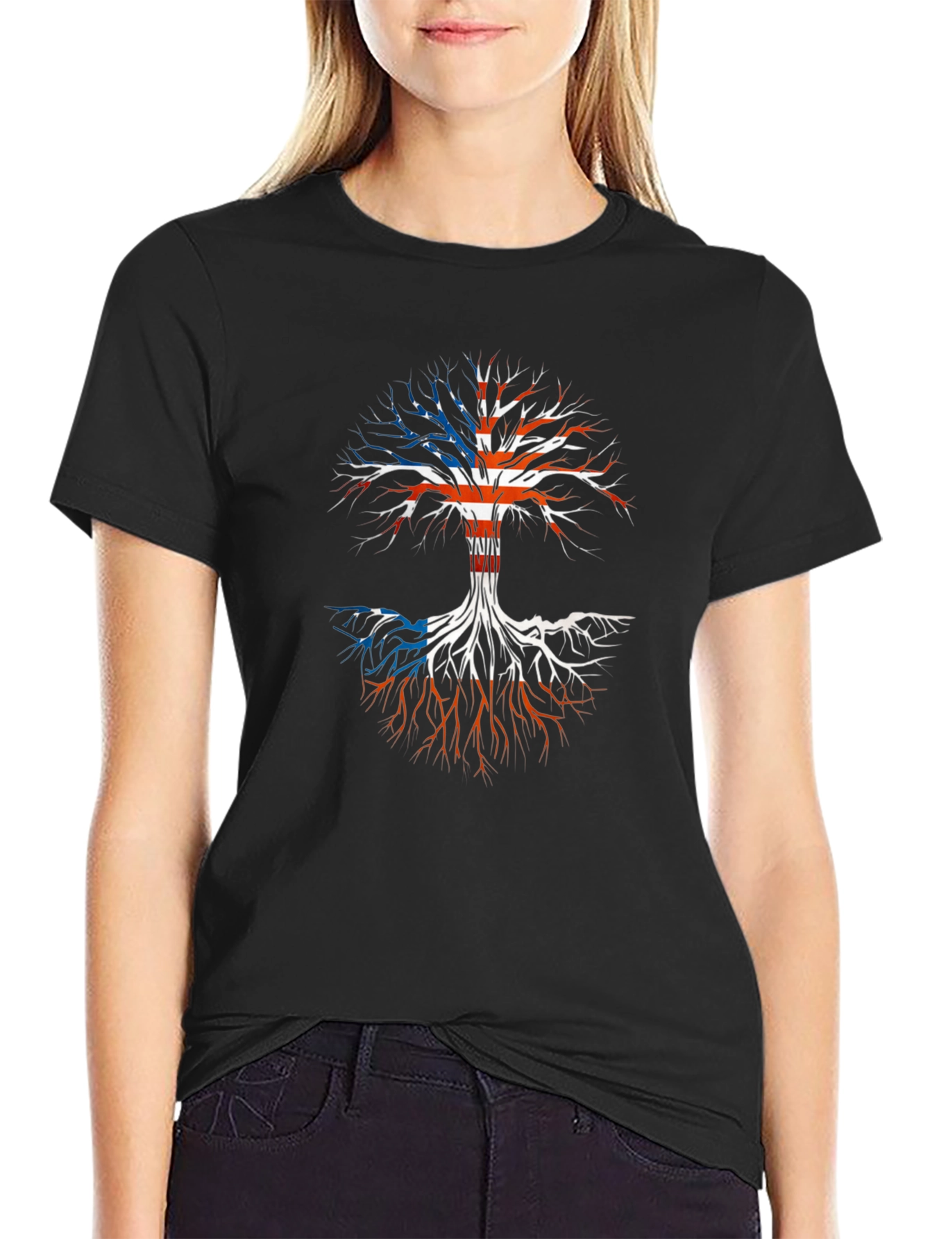 USA Puerto Rico Roots T-Shirt - Black