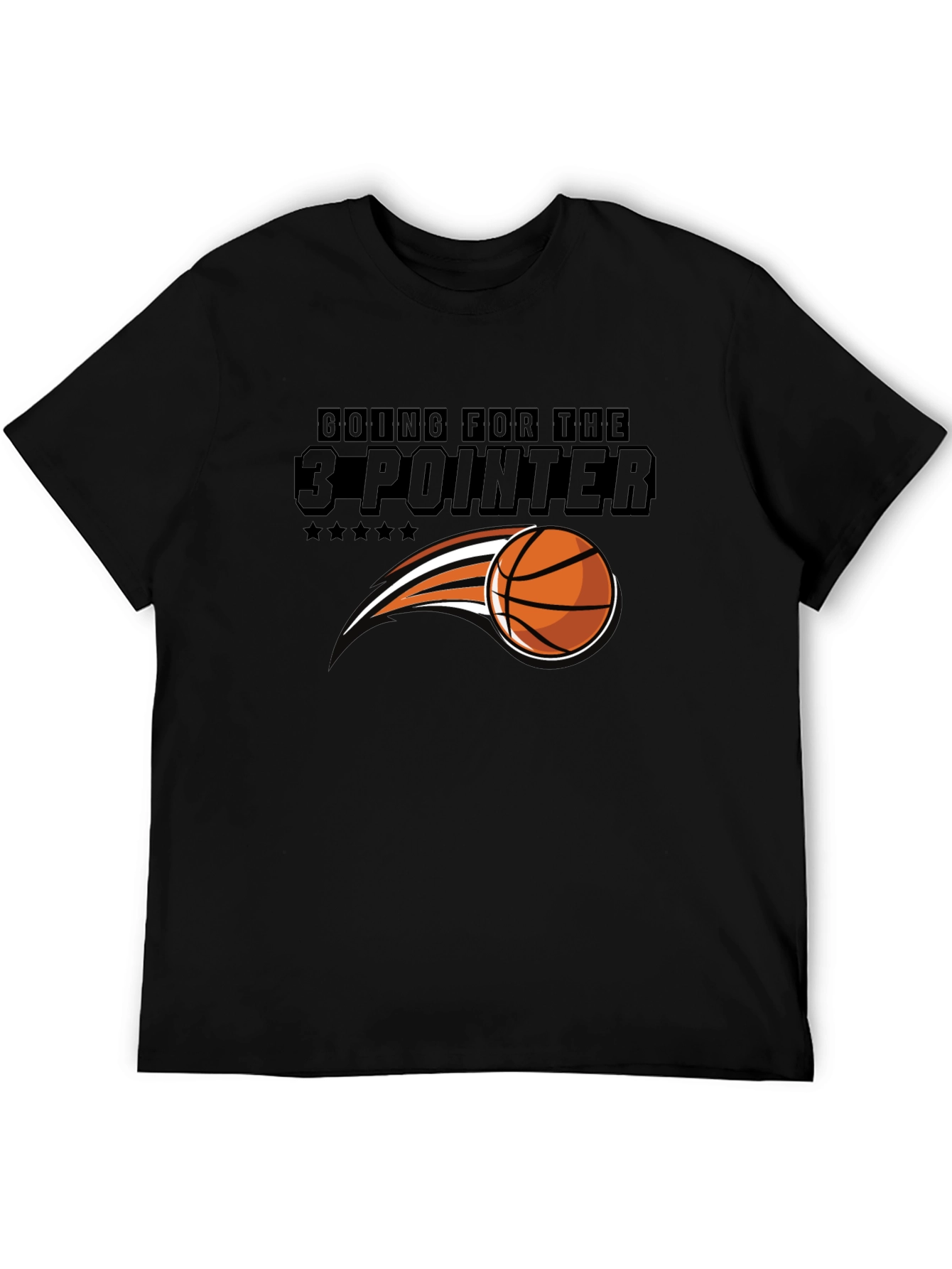 Basketball 3-Pointer Graphic Tee - Black T-Shirt