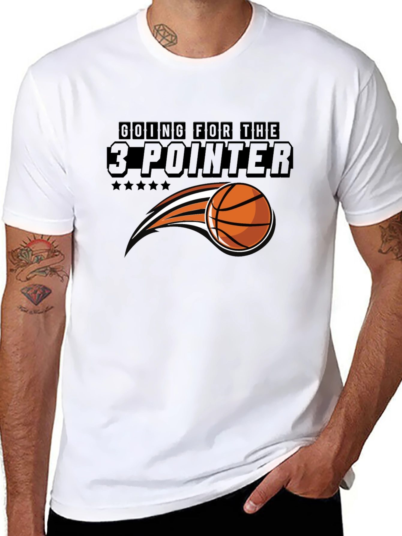 Basketball 3-Pointer Graphic Tee - Black T-Shirt