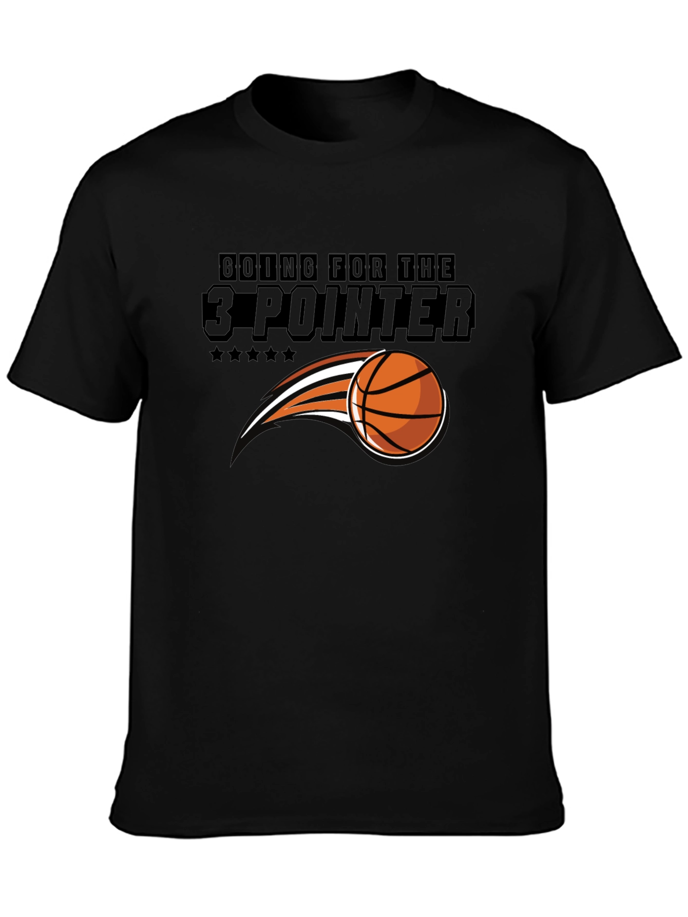 Basketball 3-Pointer Graphic Tee - Black T-Shirt