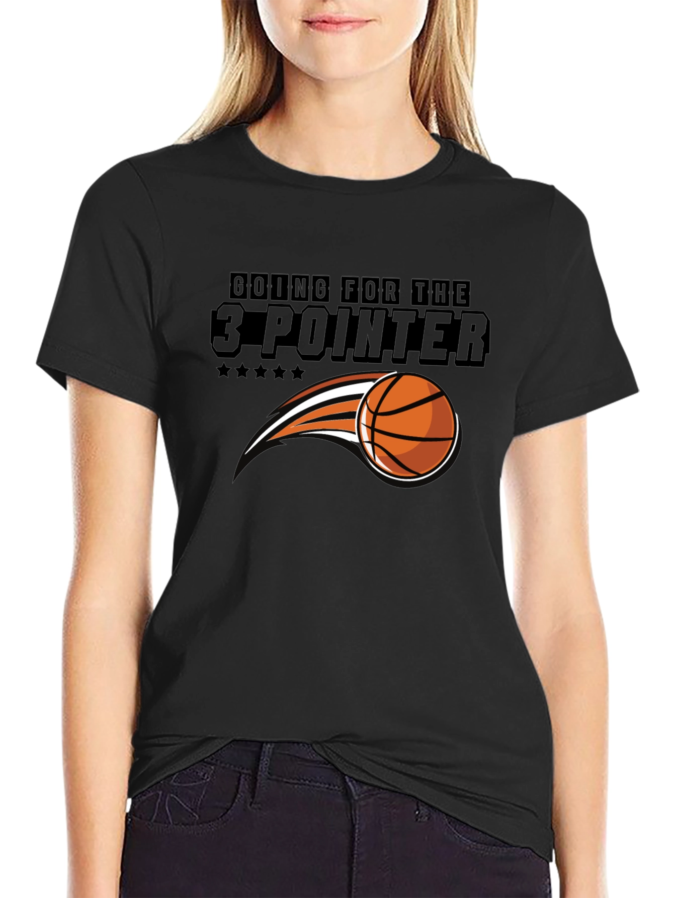 Basketball 3-Pointer Graphic Tee - Black T-Shirt