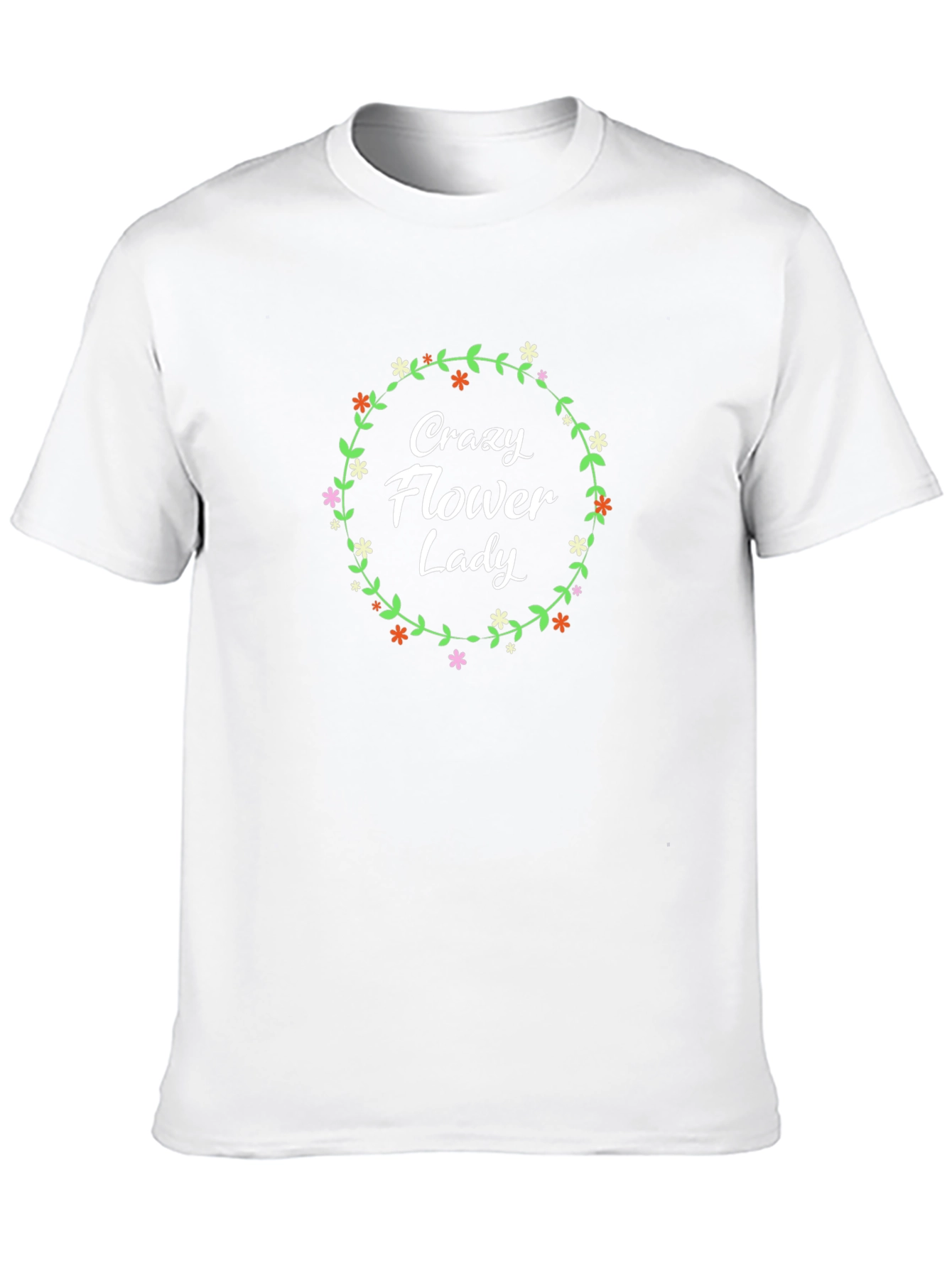 Crazy Flower Lady Graphic T-Shirt