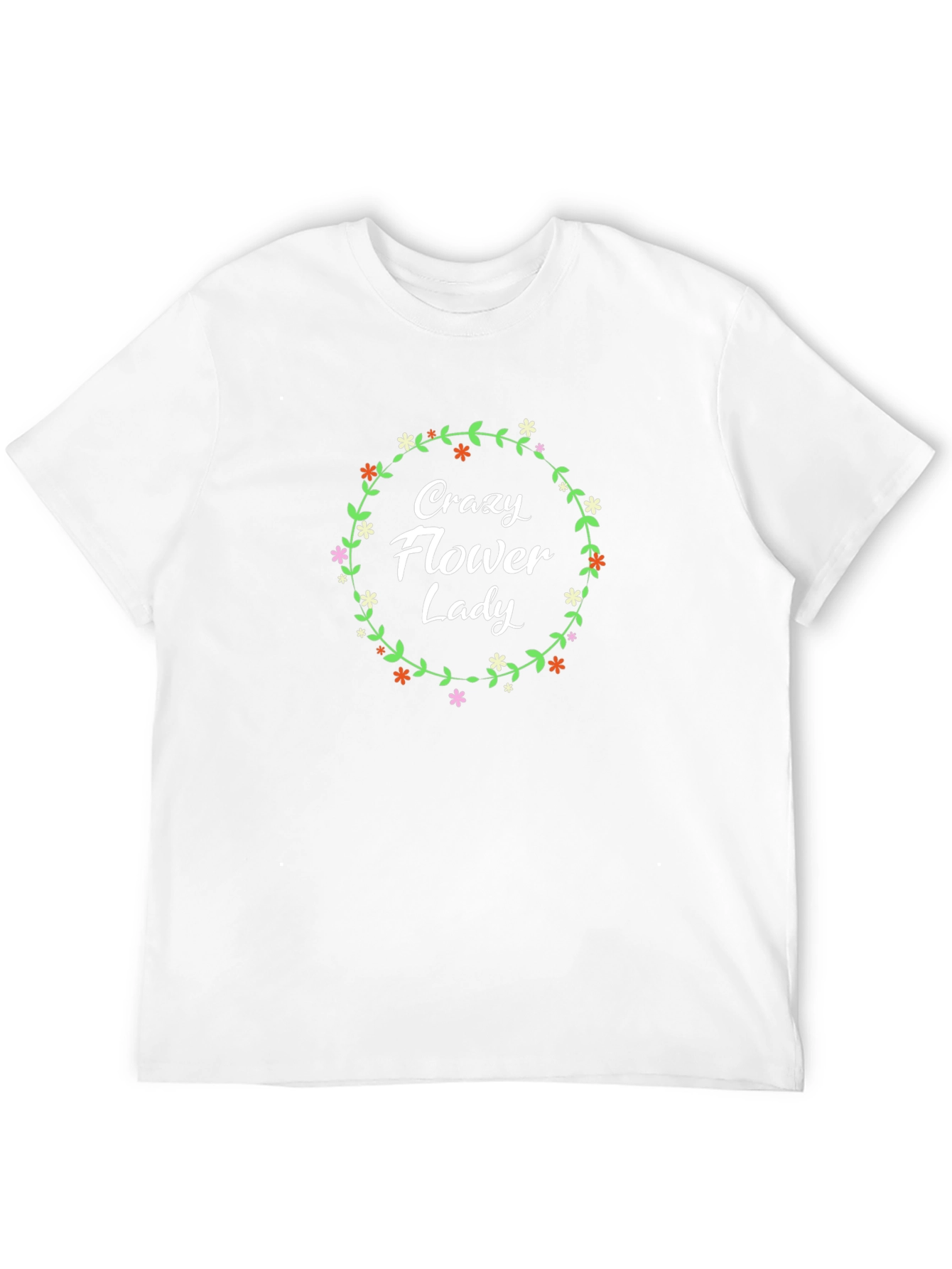 Crazy Flower Lady Graphic T-Shirt