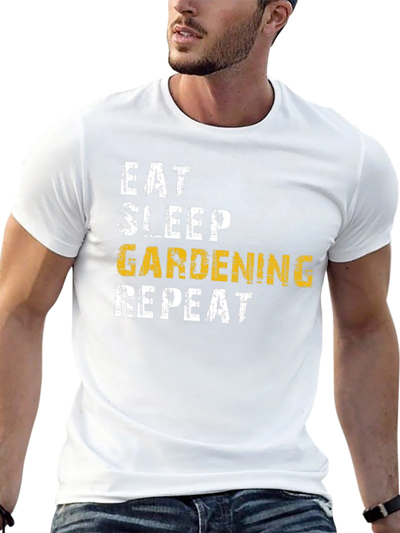 Eat Sleep Gardening Repeat Black T-Shirt