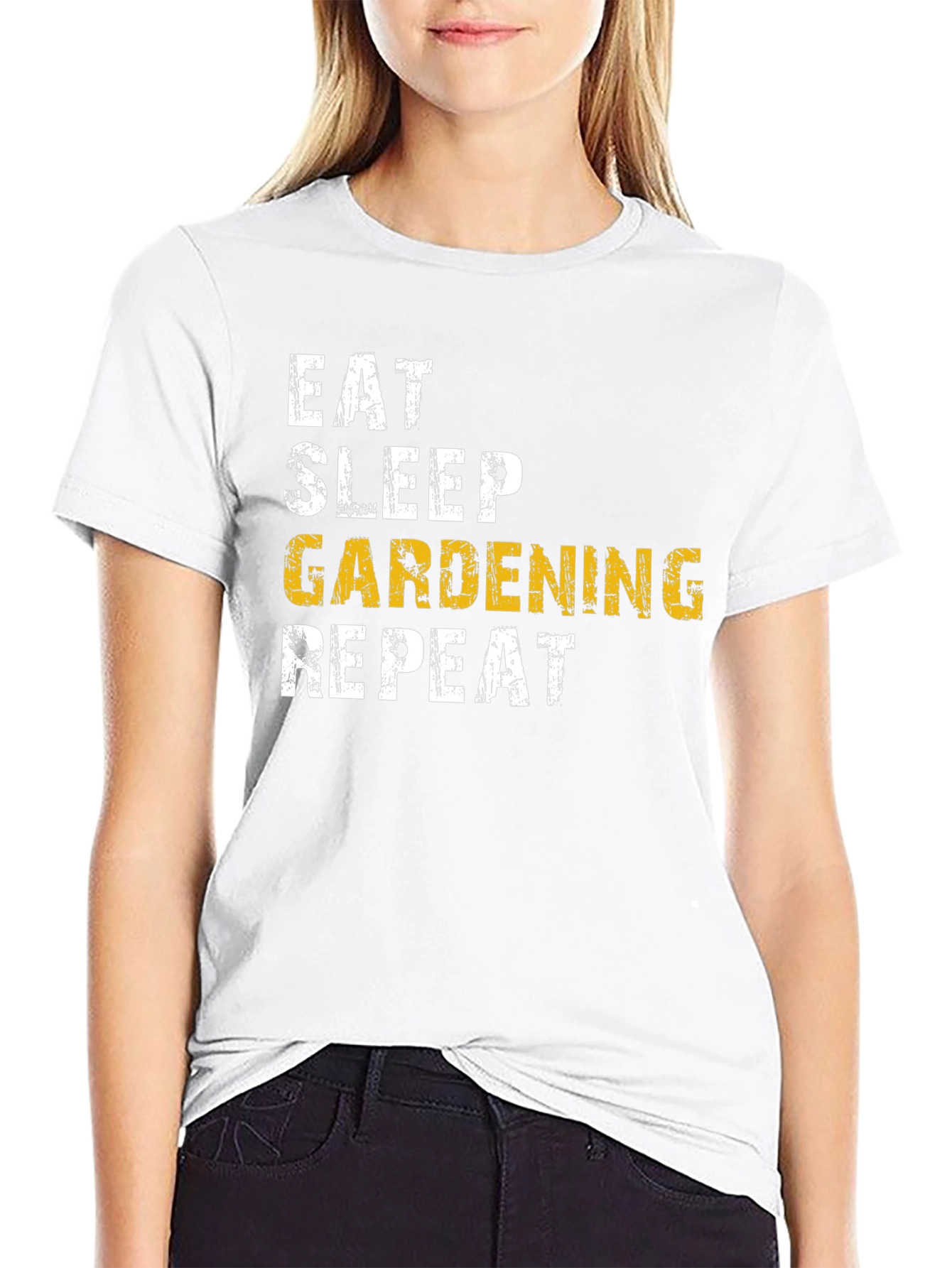 Eat Sleep Gardening Repeat Black T-Shirt