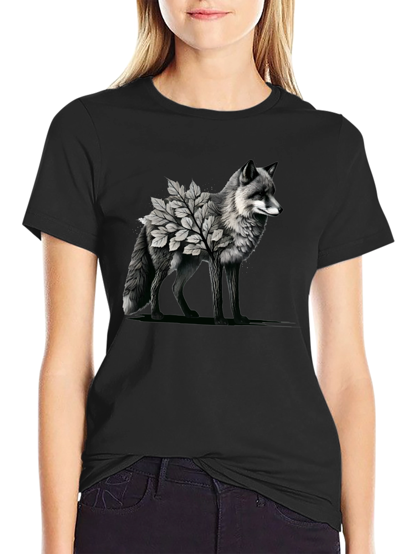 Fox & Foliage Graphic Tee - Nature Inspired Design