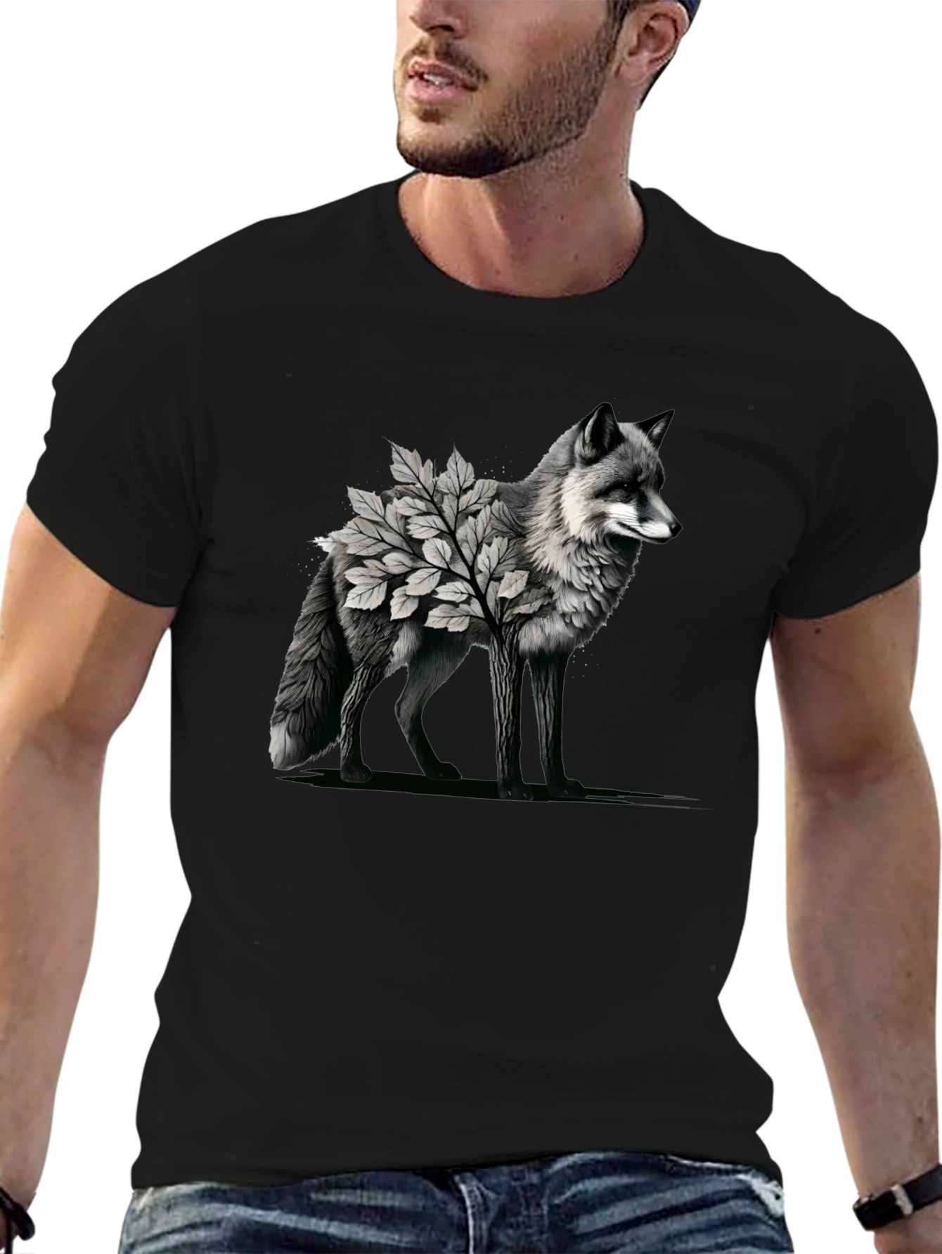 Fox & Foliage Graphic Tee - Nature Inspired Design