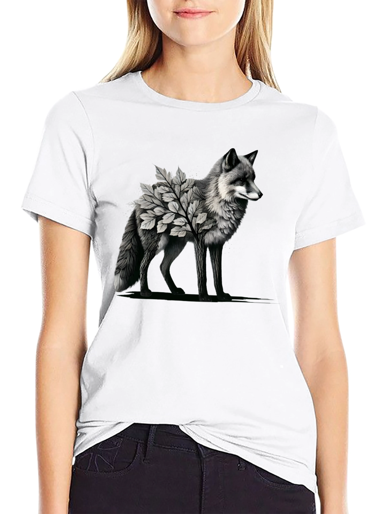 Fox & Foliage Graphic Tee - Nature Inspired Design