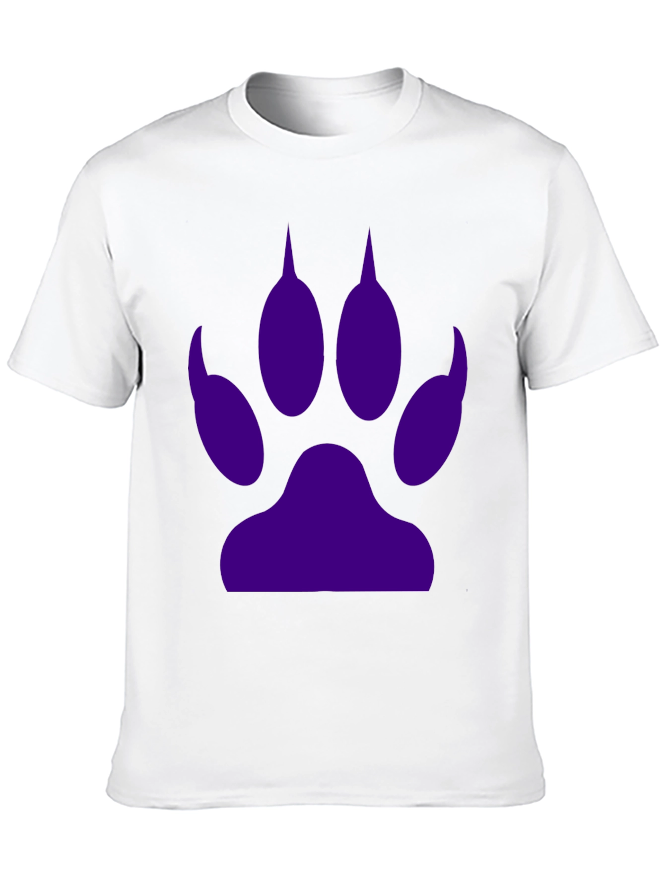 Black Tee with Purple Paw Print Graphic