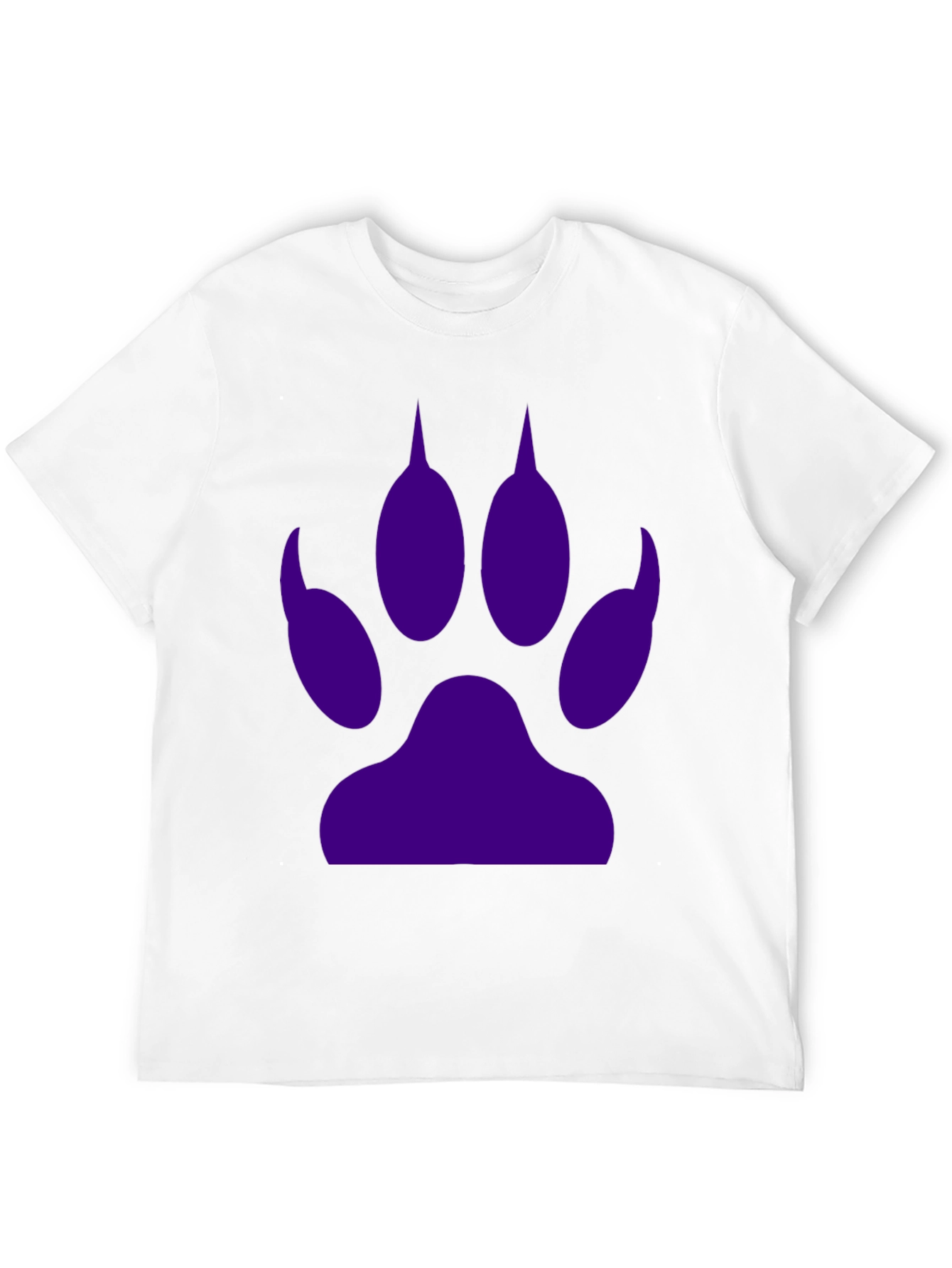 Black Tee with Purple Paw Print Graphic