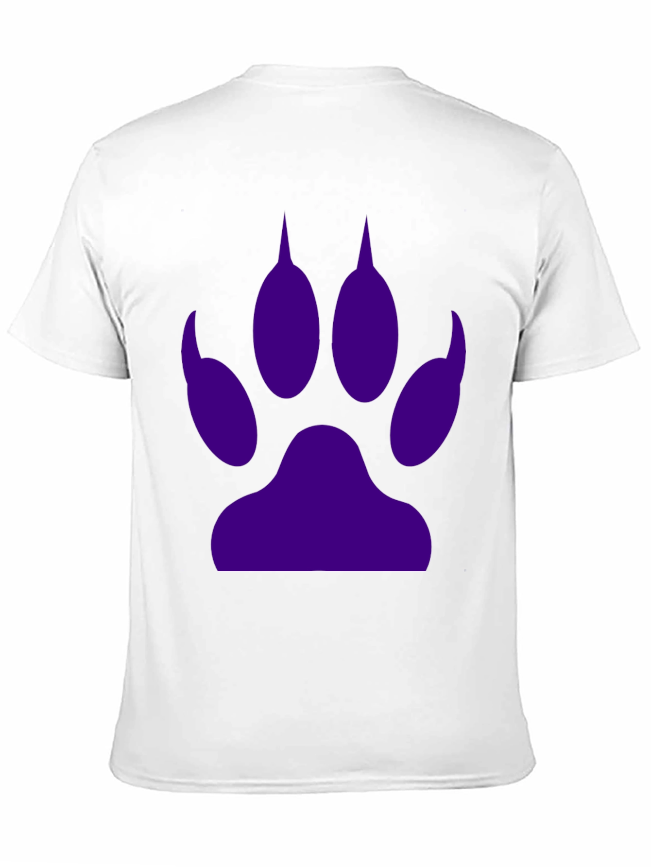 Black Tee with Purple Paw Print Graphic