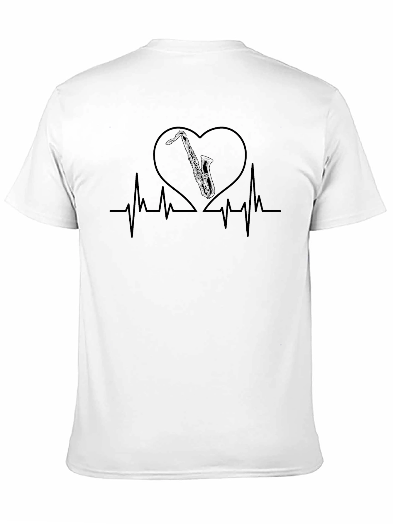 Saxophone Heartbeat Graphic T-Shirt