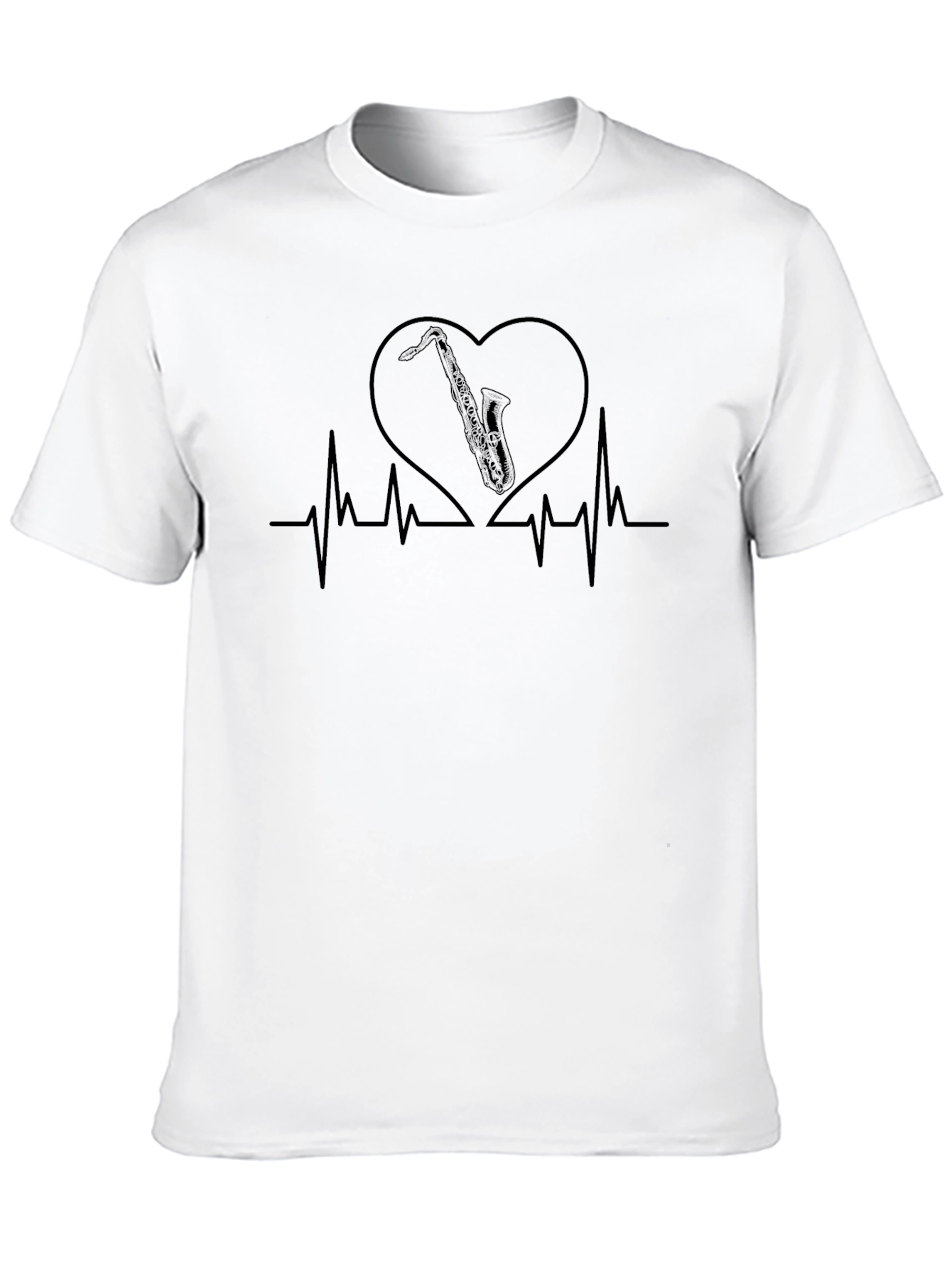 Saxophone Heartbeat Graphic T-Shirt