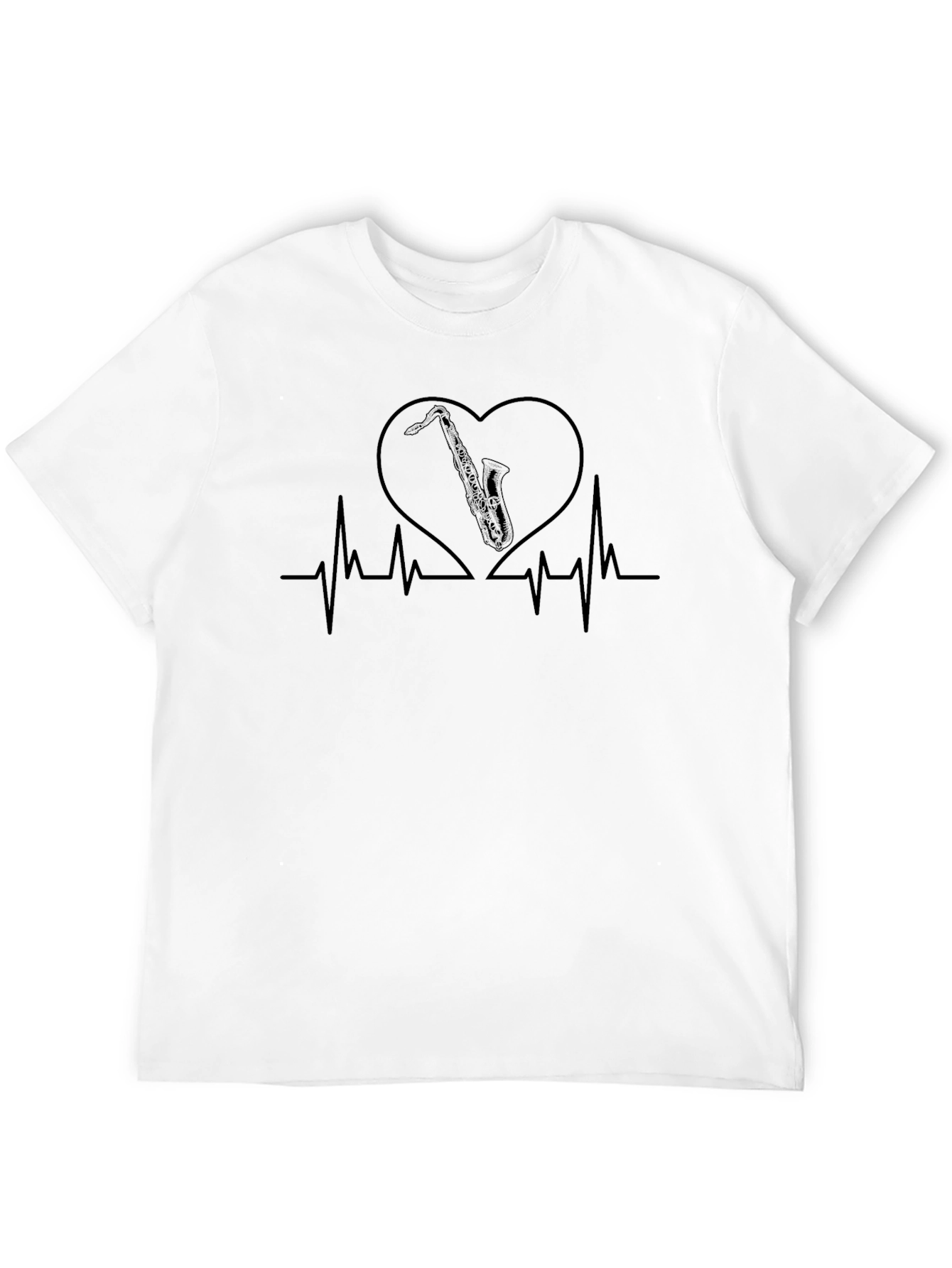 Saxophone Heartbeat Graphic T-Shirt