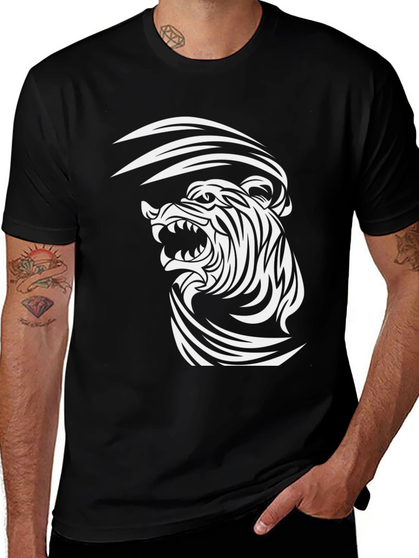 Roaring Tiger Graphic Tee - Black
