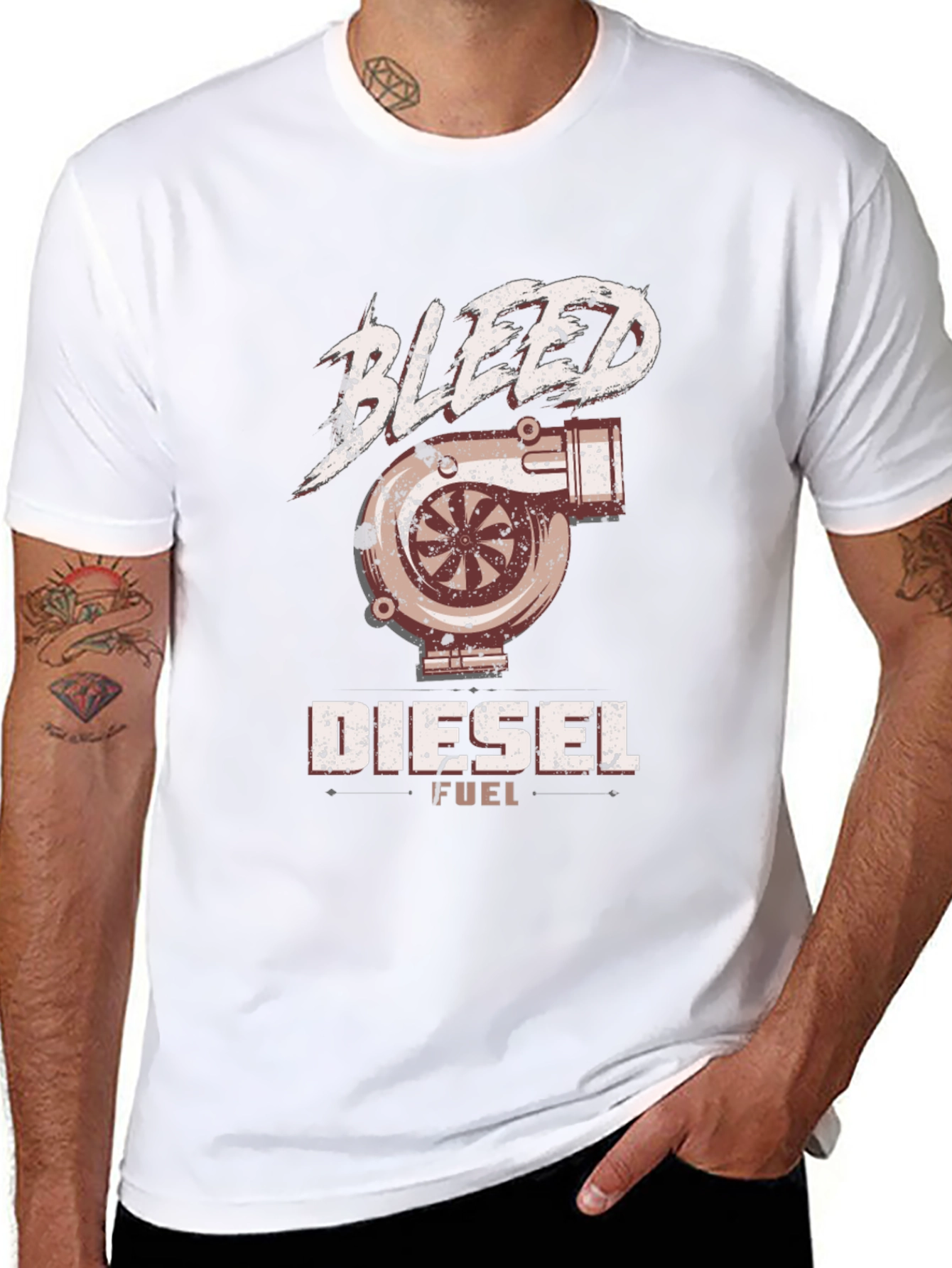 Bleed Diesel Fuel Graphic T-Shirt - Turbo Engine Design